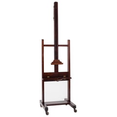 Antique Impressive Mid-19th Century Mahogany Artists Easel
