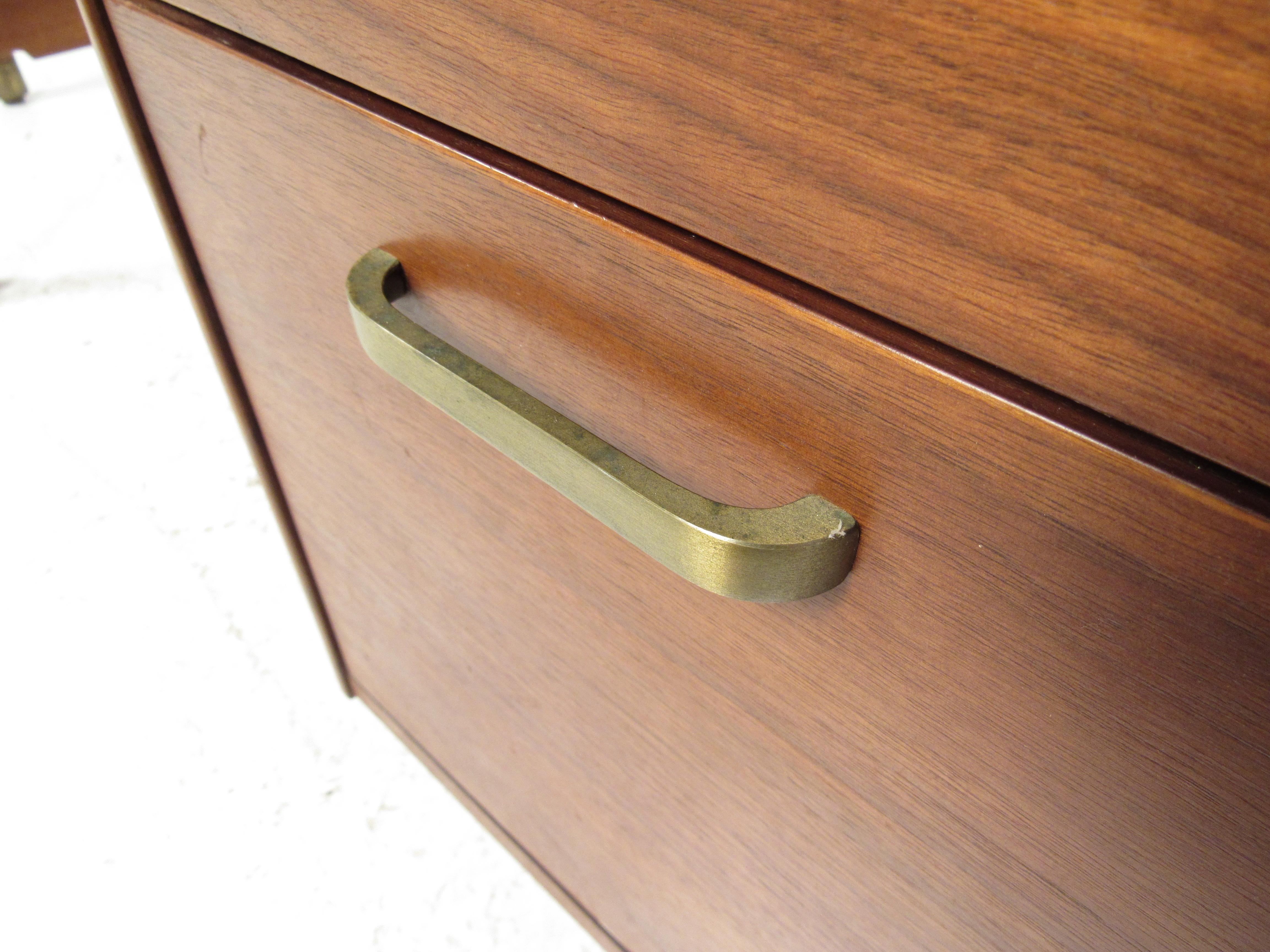 Brass Impressive Midcentury Curved Top Desk by 