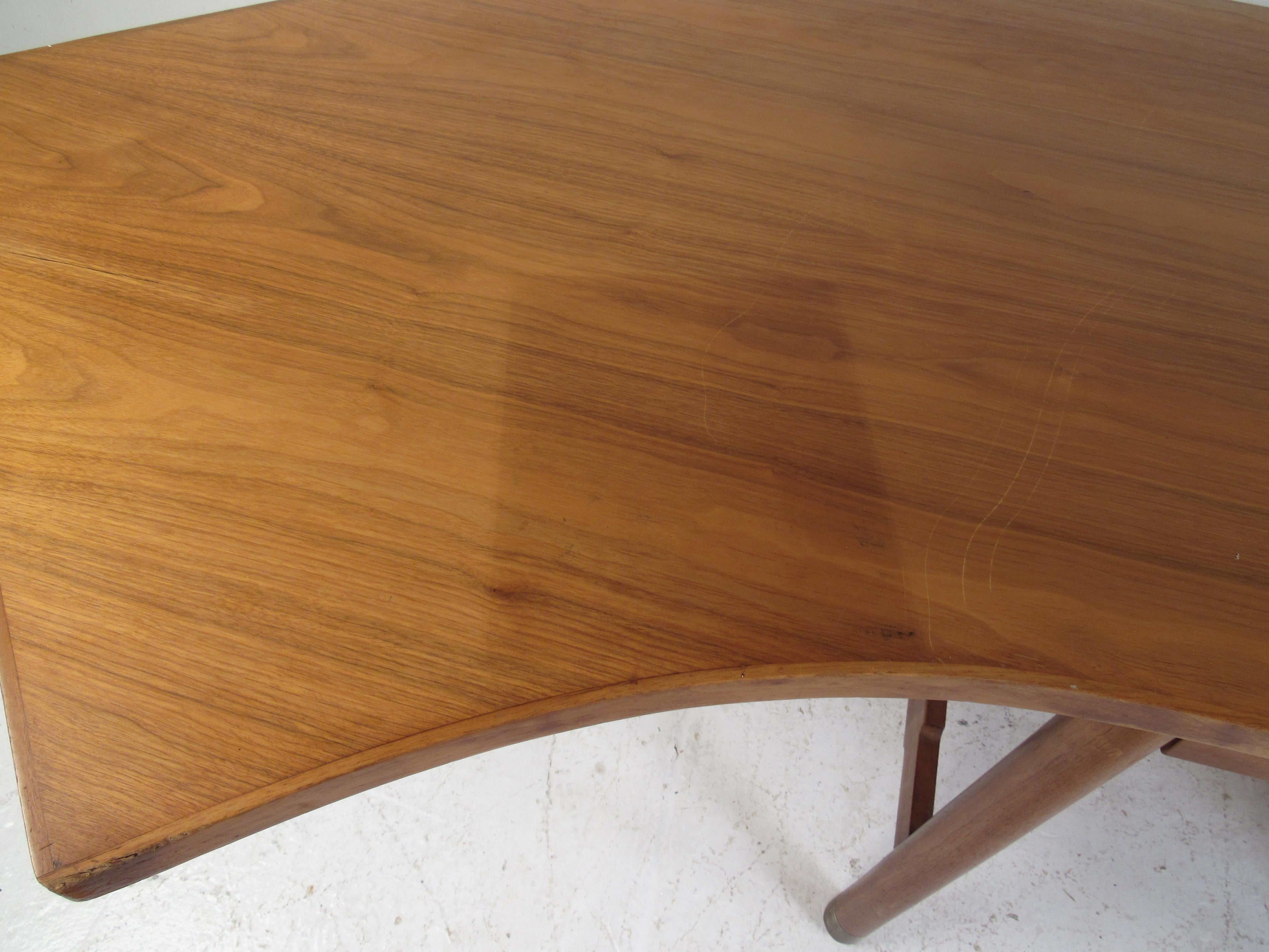 Impressive Midcentury Curved Top Desk by 