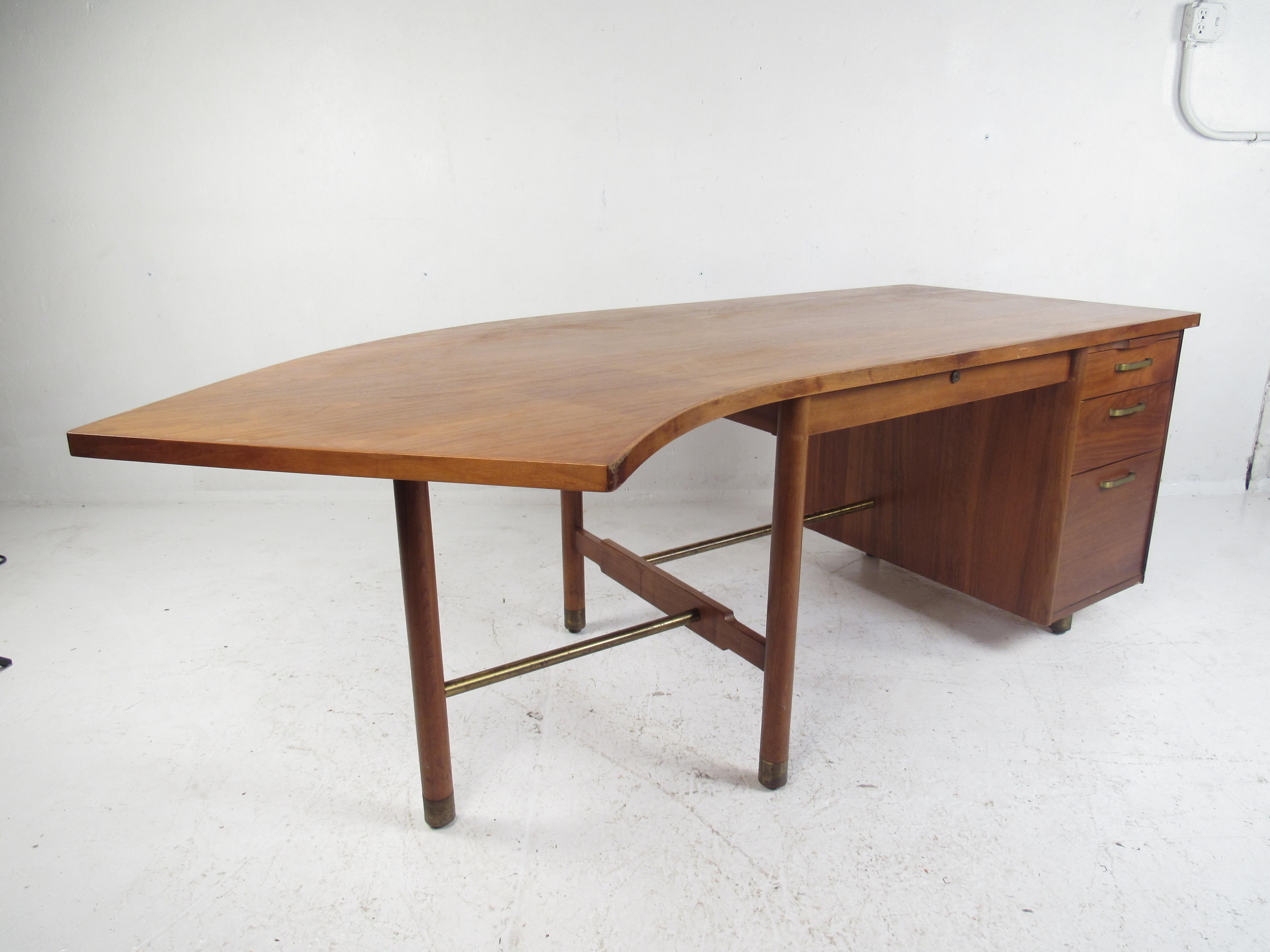 curved mid century desk