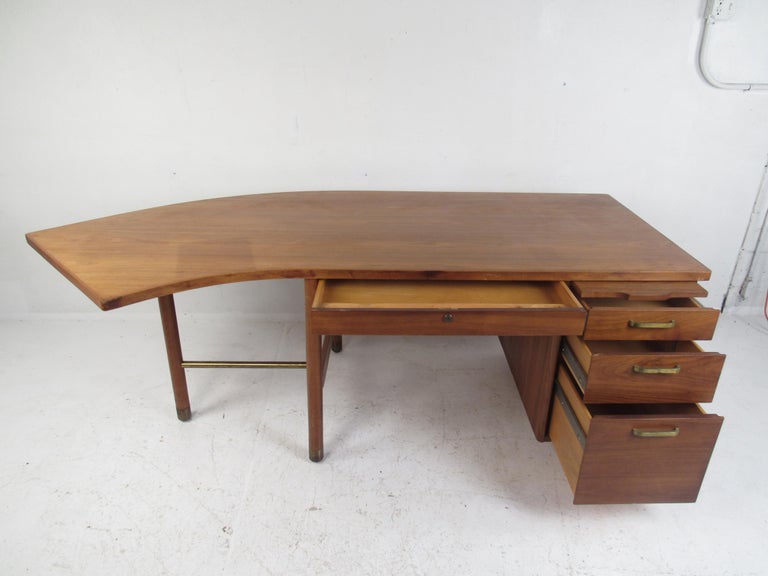 Mid century cheap curved desk
