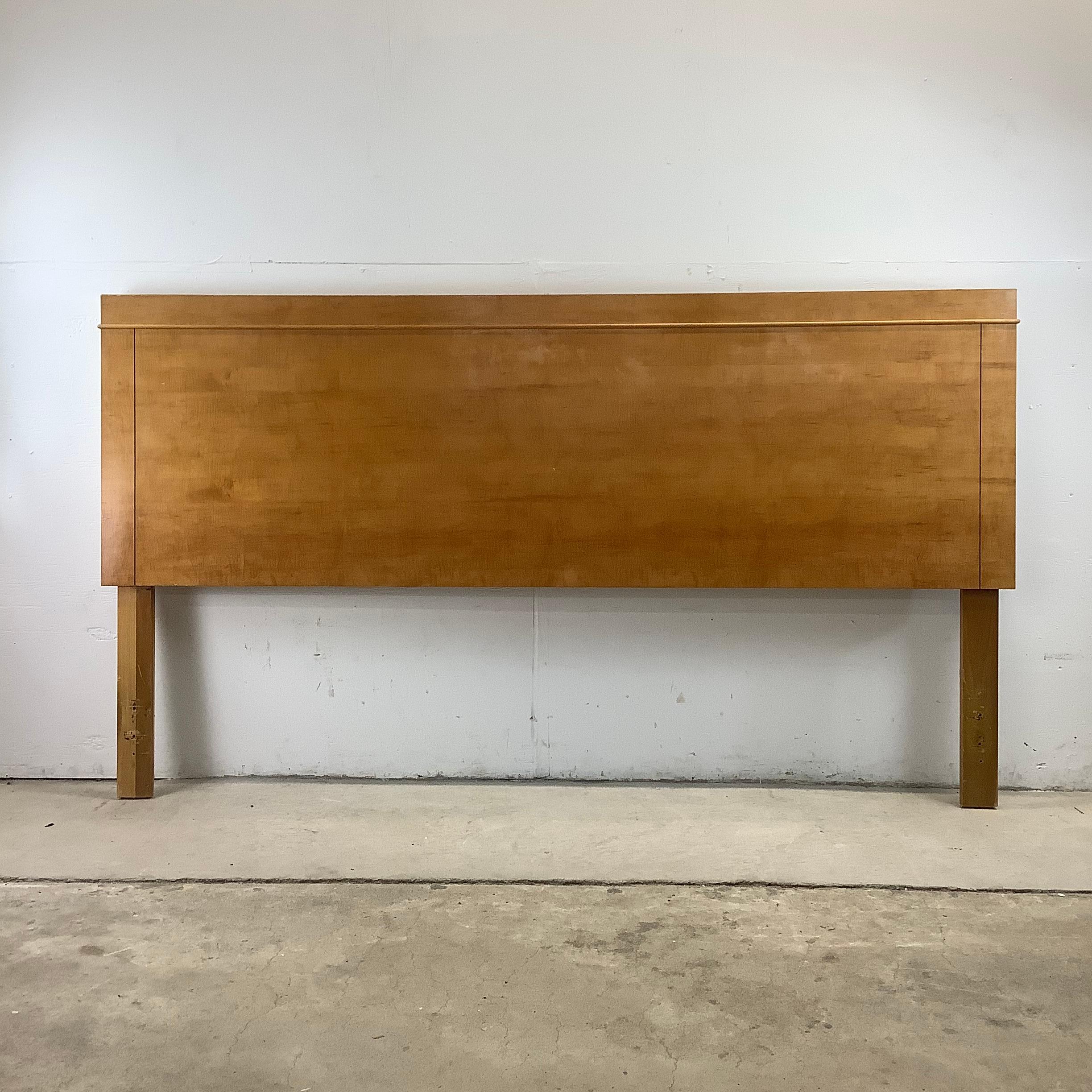Introduce elegance and function into your bedroom with this Impressive Large Mid-Century King Size Wooden Headboard. Crafted from solid wood, this striking piece features the distinctive minimalist design of Mid-Century Modern furniture. With its