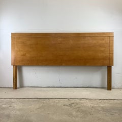 Mid-Century Modern King Size Headboard in Solid Wood, Widdicomb Style