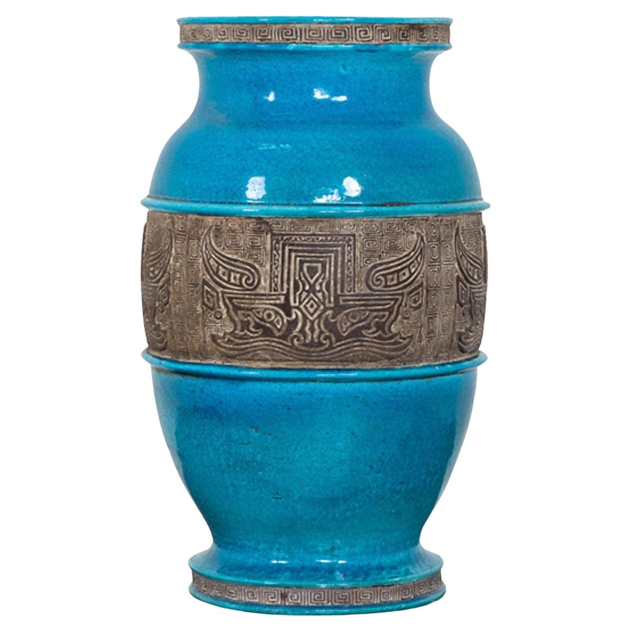 Beeindruckende italienische Keramikvase aus der Mitte des Jahrhunderts