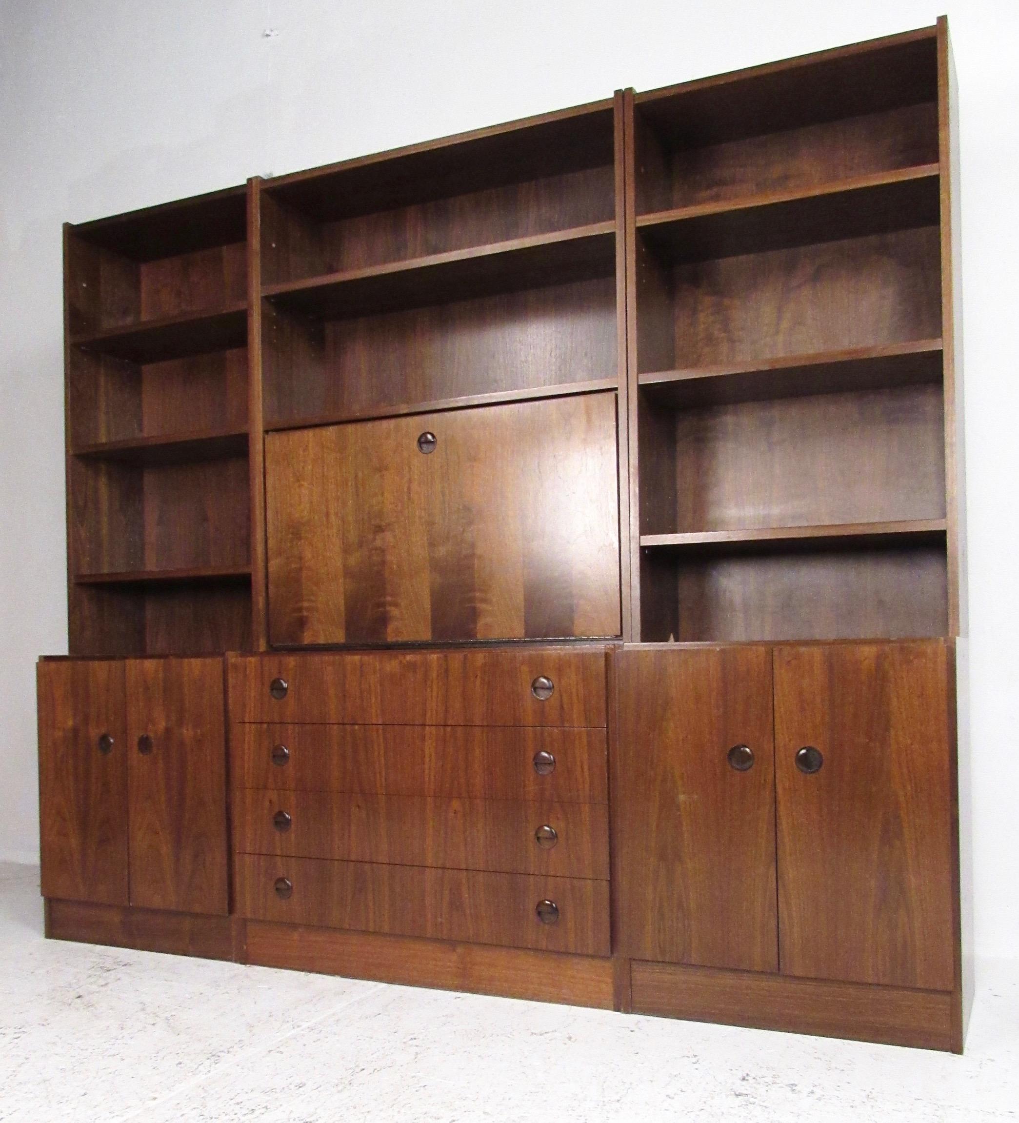 Belgian Impressive Mid-Century Modern Bookcase or Wall Unit