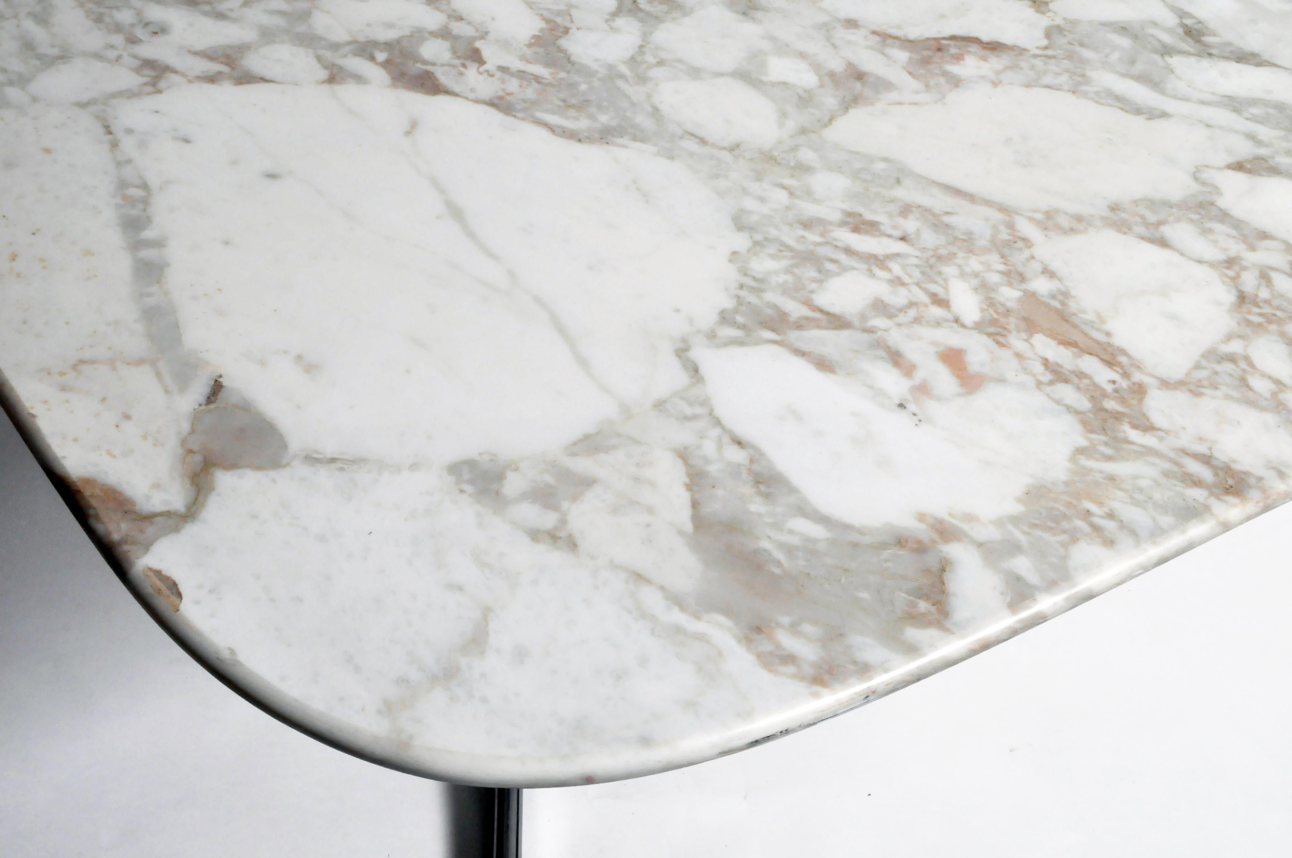 Impressive Mid-Century Modern Calacatta Marble Table in the Style of Eames  4