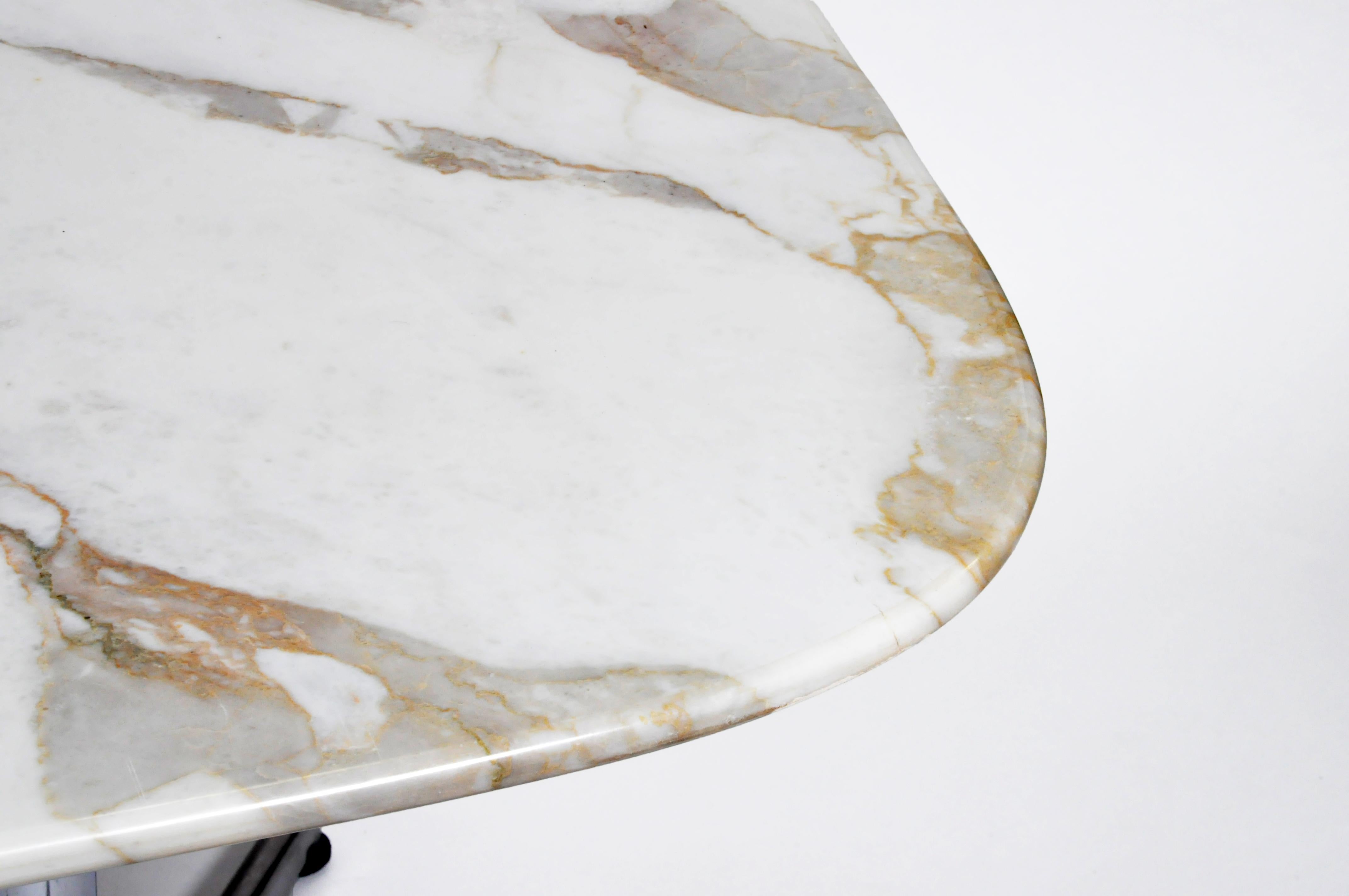 Impressive Mid-Century Modern Calacatta Marble Table in the Style of Eames  1