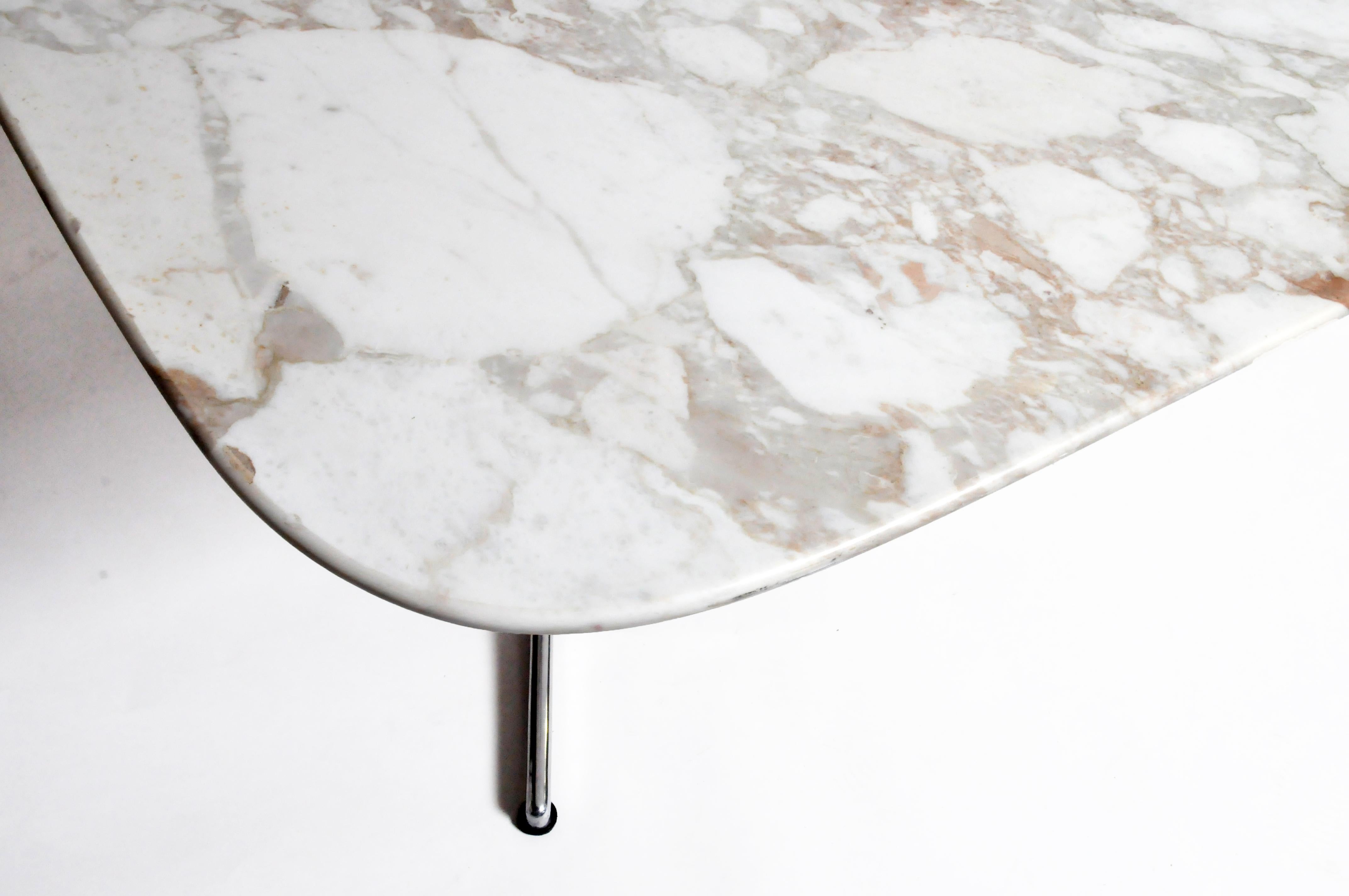 Impressive Mid-Century Modern Calacatta Marble Table in the Style of Eames  3