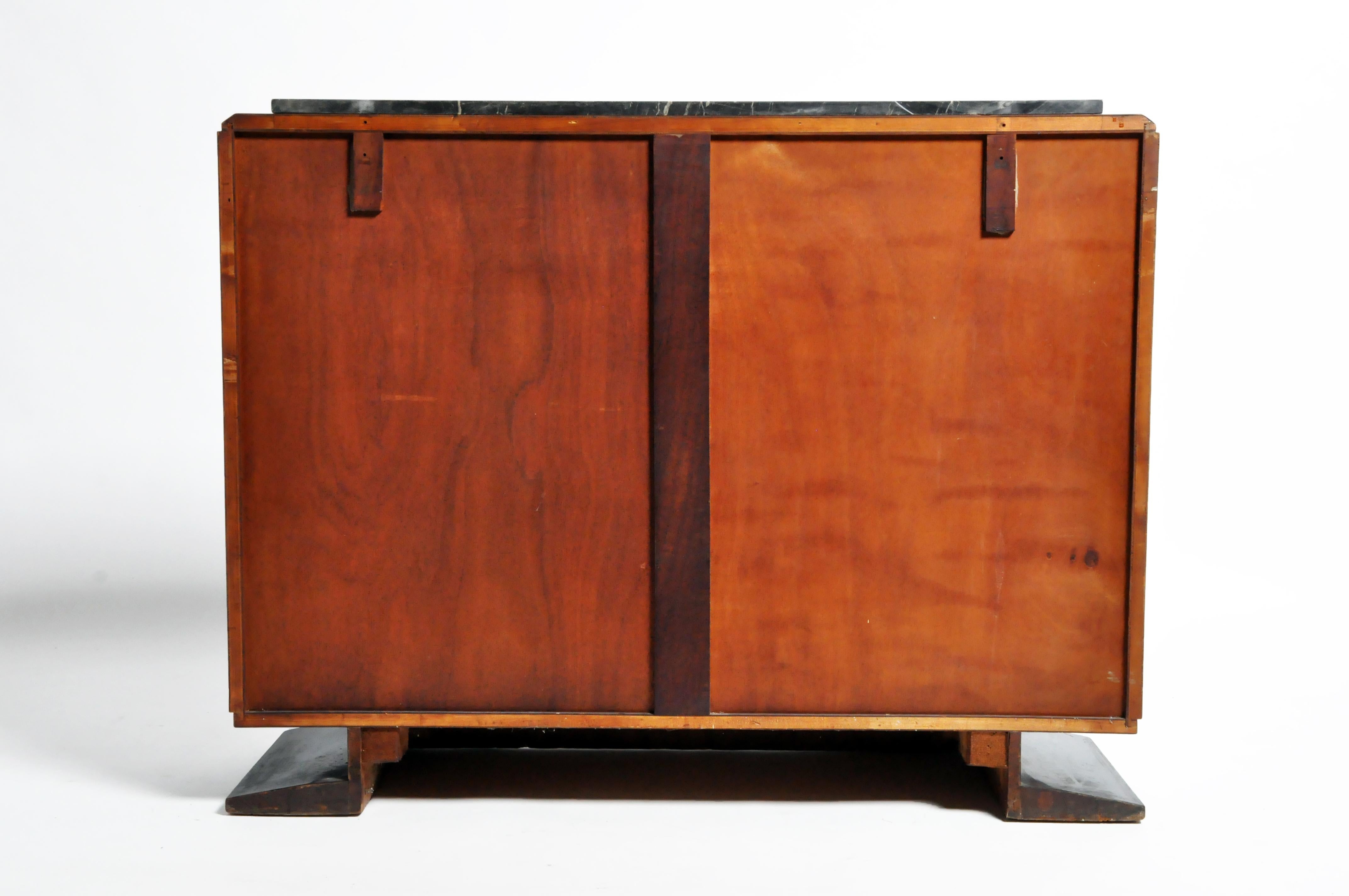 Veneer Impressive Mid-Century Modern French Sideboard with Mable Top