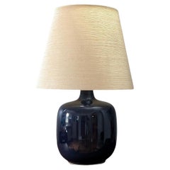 Impressive Mid Century Modern Lamp by Lotte & Gunnar Bostlund – Blue Ceramic