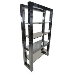 Beeindruckende Paul Evans Chrom-Etagere aus der Jahrhundertmitte