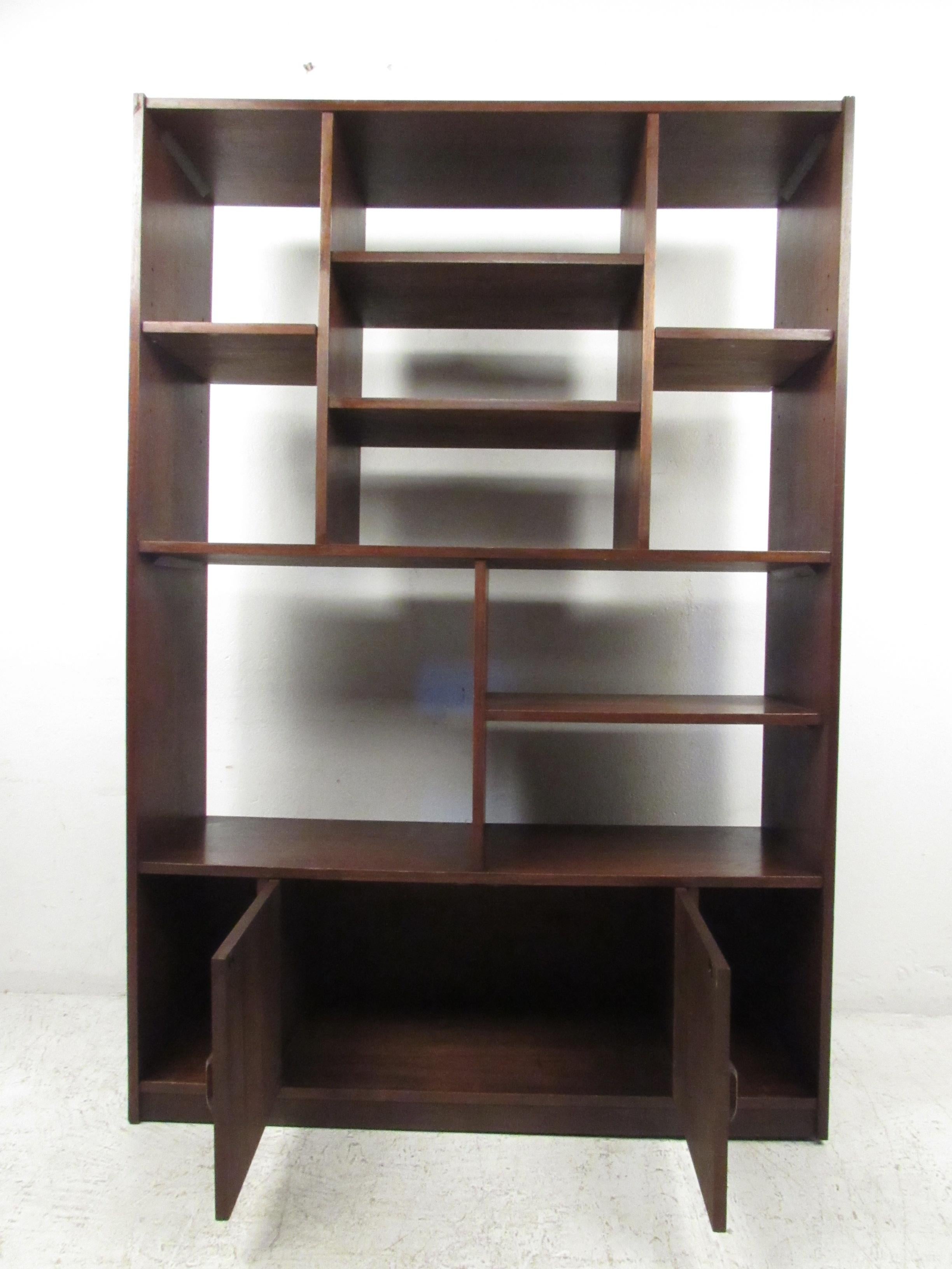 Mid-Century Modern Impressive Midcentury Walnut Bookcase or Room Divider