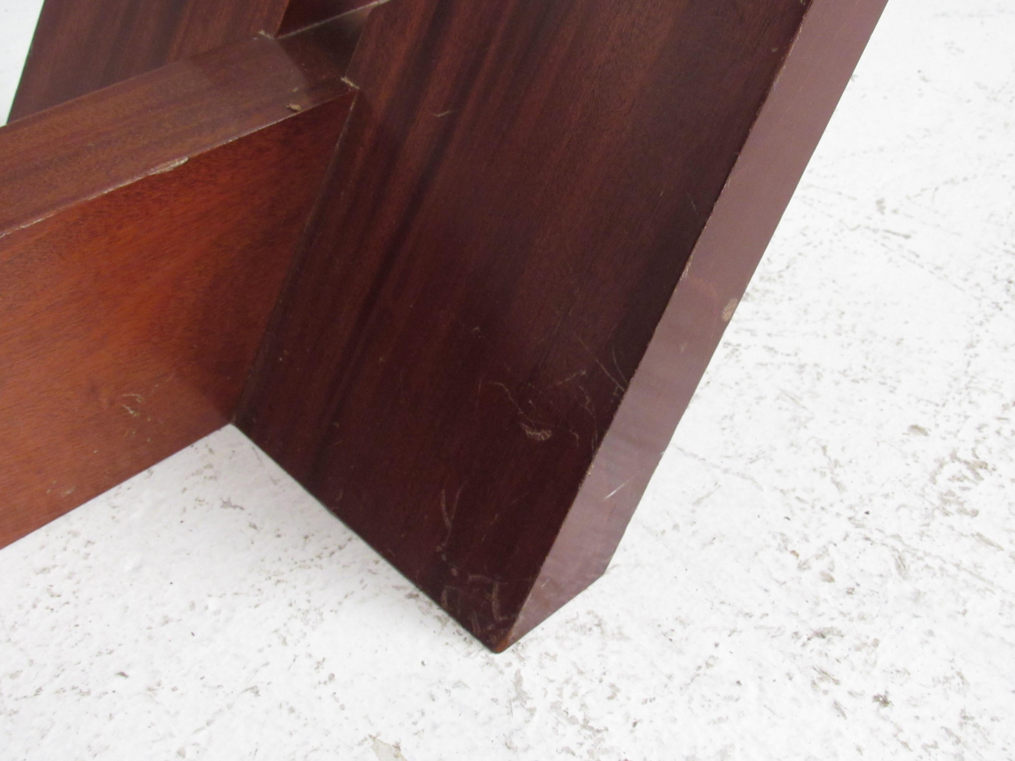 Late 20th Century Impressive Midcentury Marble-Top Studio Made Console Table For Sale