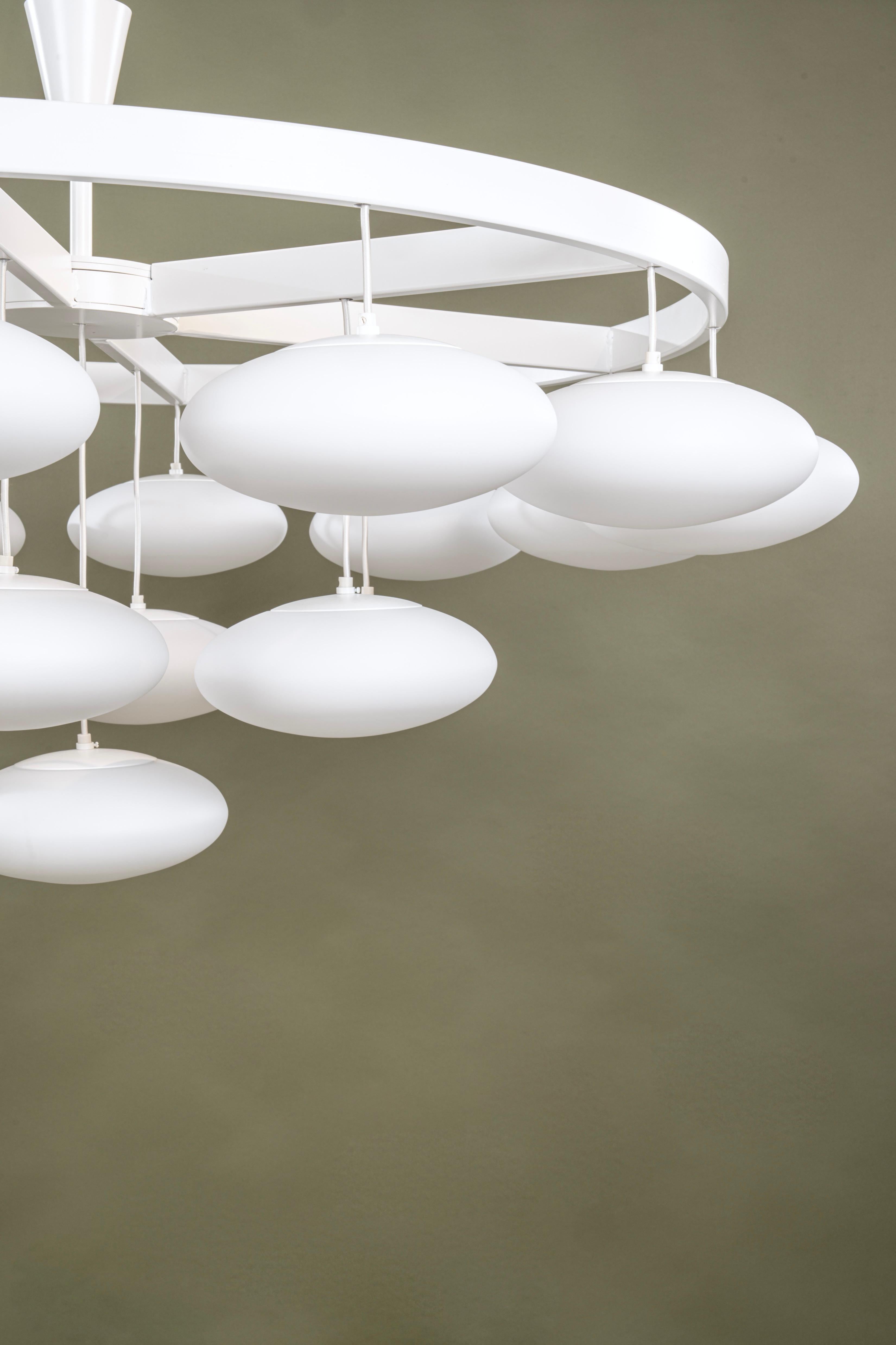 Impressive Midcentury Modern Cloud Chandelier from Volksgarten Milchhalle Vienna For Sale 5