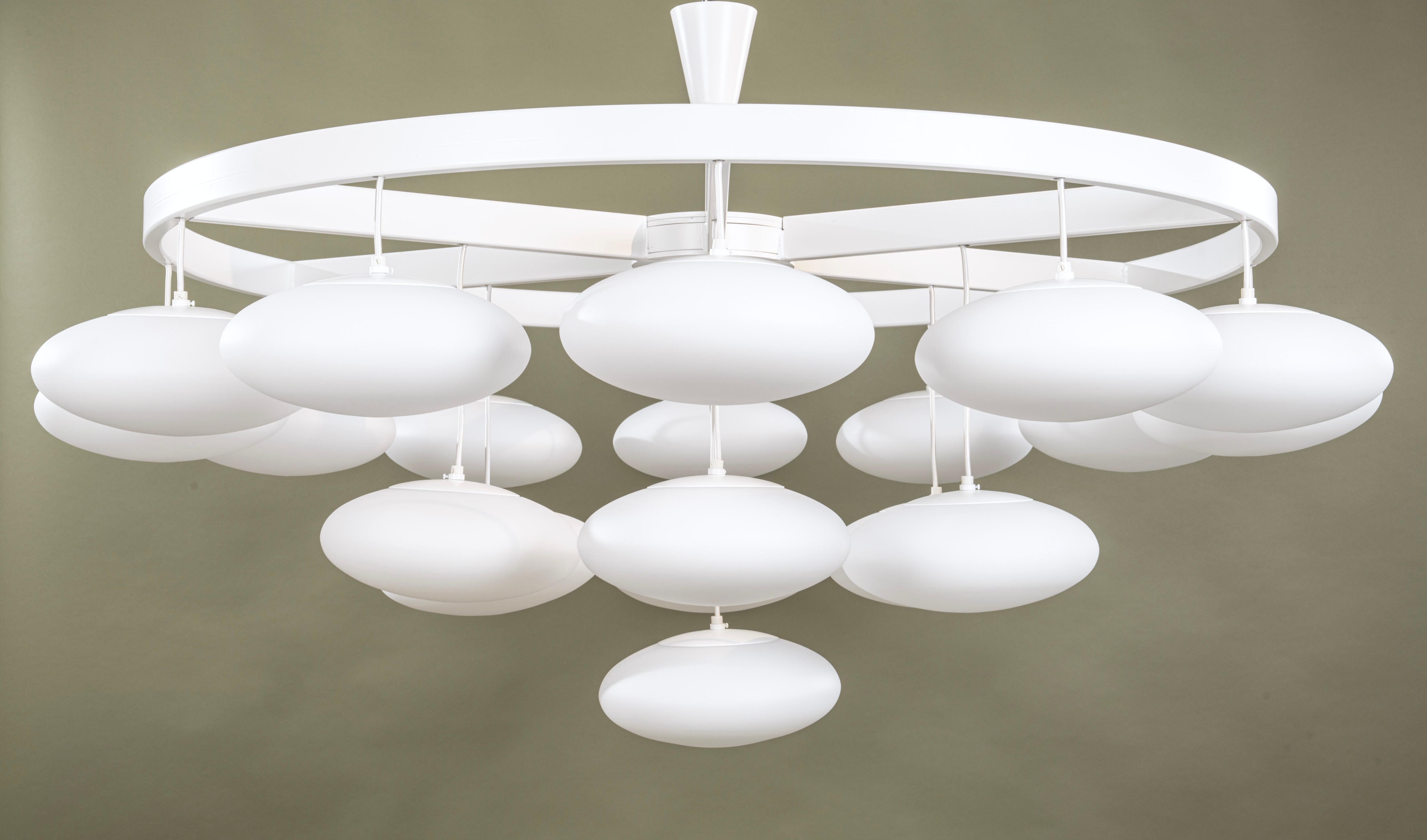 Impressive Midcentury Modern Cloud Chandelier from Volksgarten Milchhalle Vienna For Sale 6