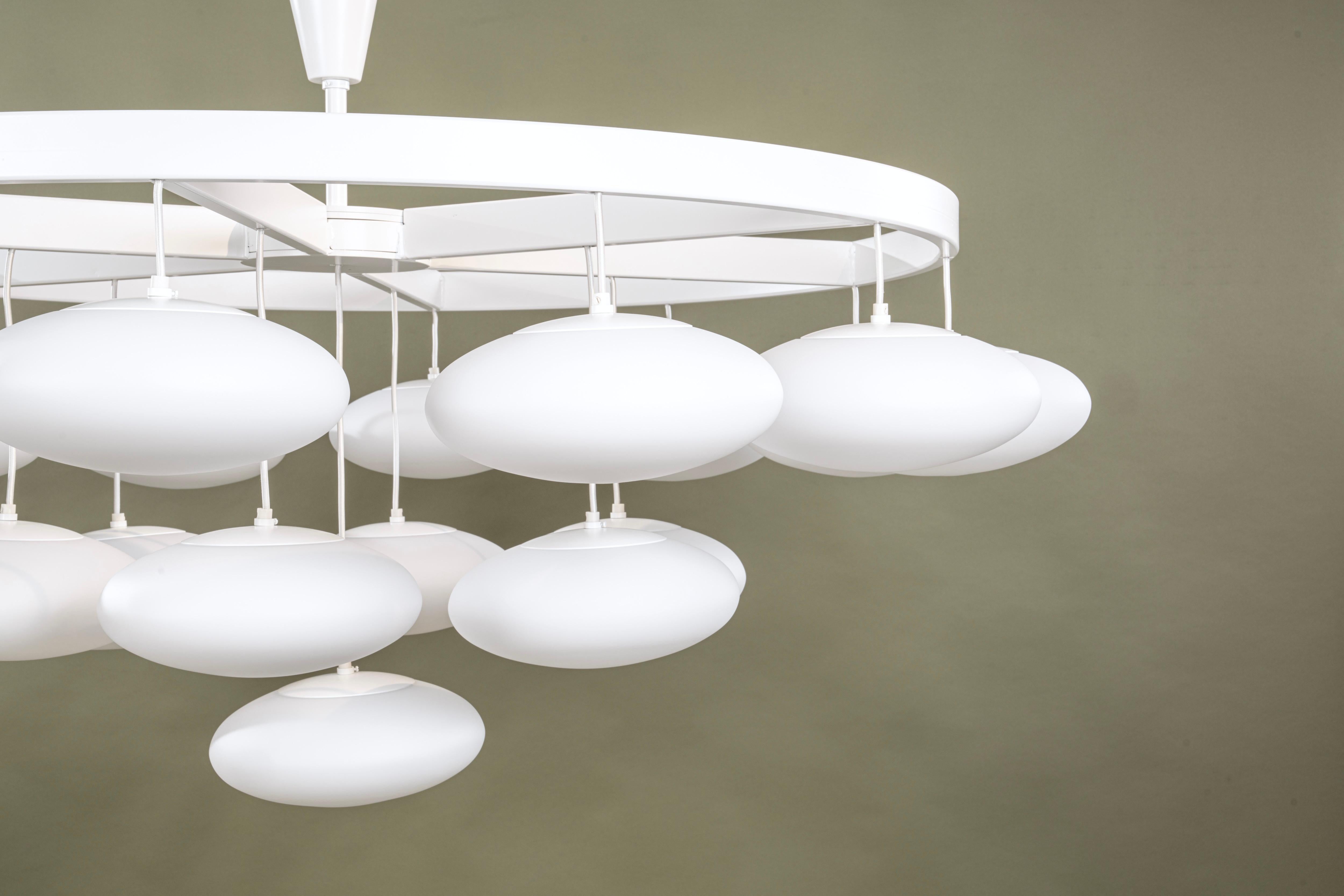 Impressive Midcentury Modern Cloud Chandelier from Volksgarten Milchhalle Vienna For Sale 7