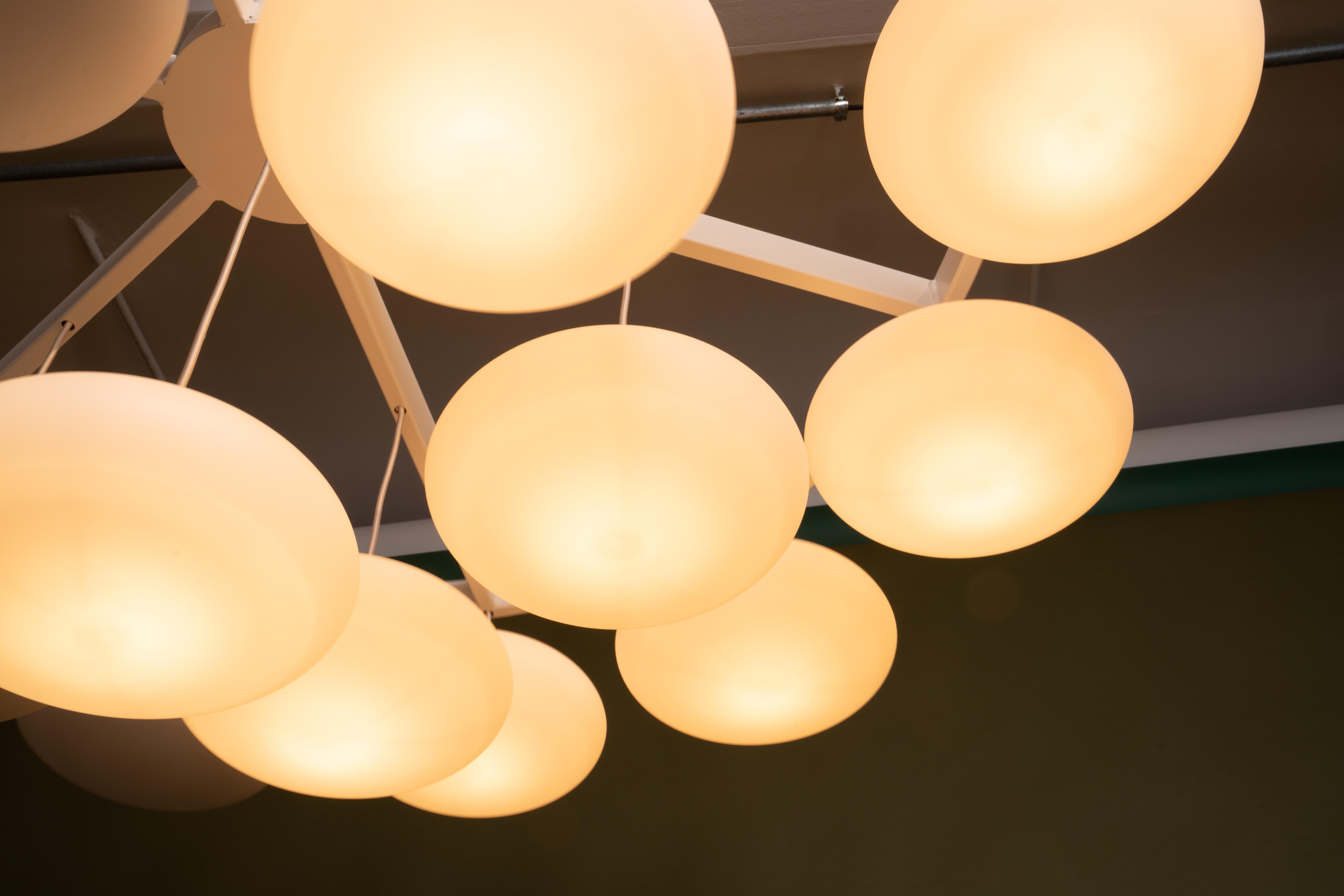 Impressive Midcentury Modern Cloud Chandelier from Volksgarten Milchhalle Vienna For Sale 9