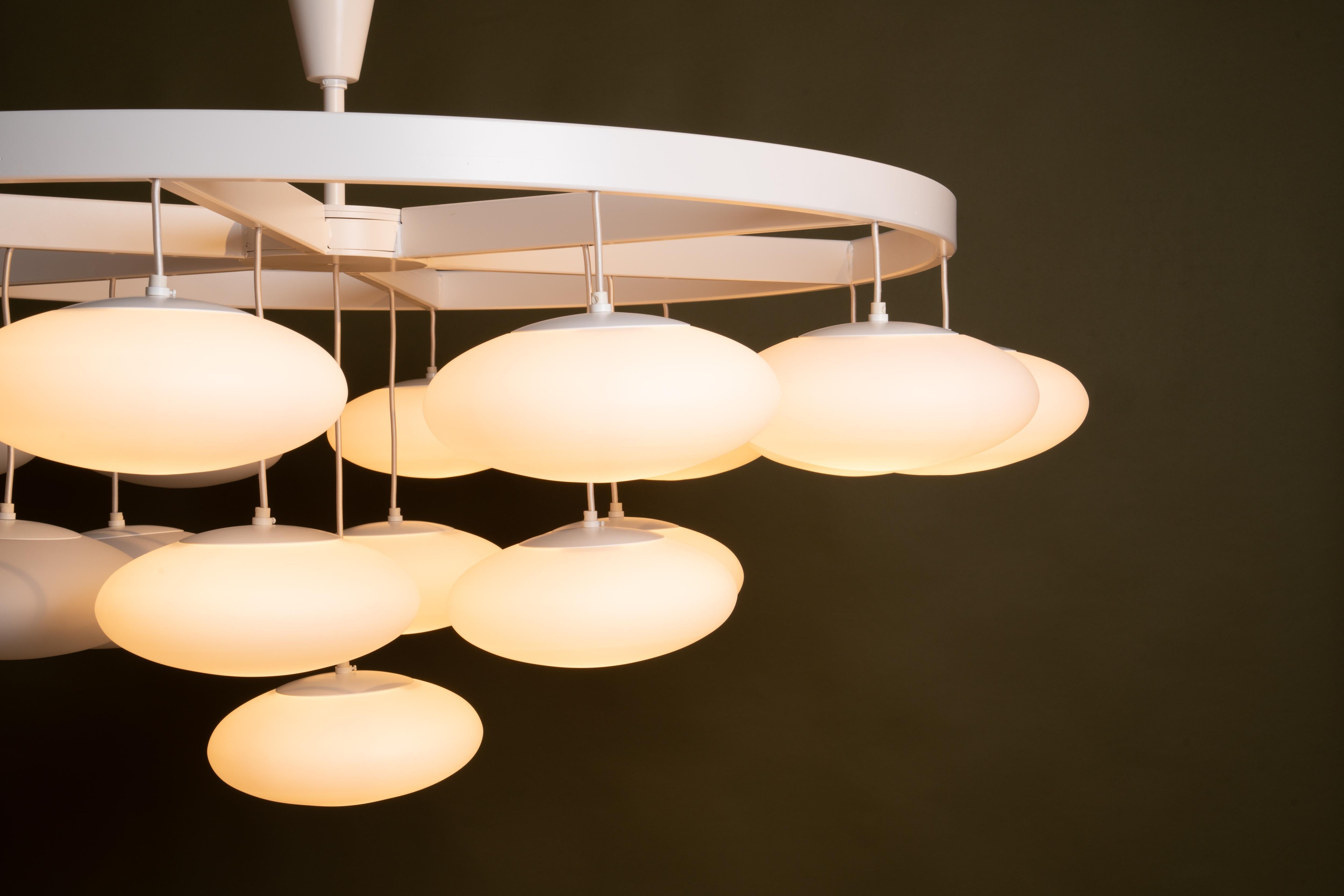 Impressive Midcentury Modern Cloud Chandelier from Volksgarten Milchhalle Vienna For Sale 1