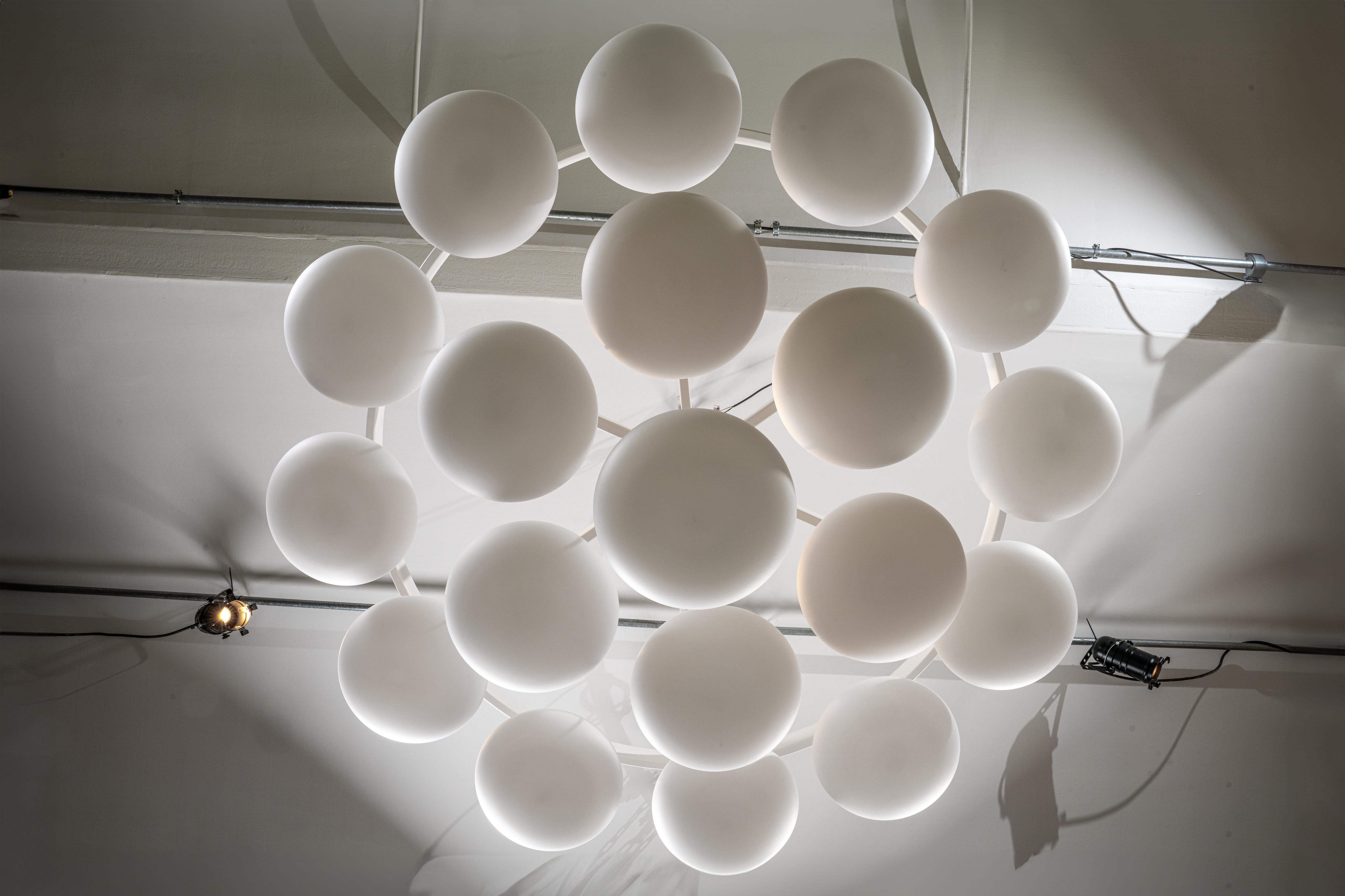 Impressive Midcentury Modern Cloud Chandelier from Volksgarten Milchhalle Vienna For Sale 2