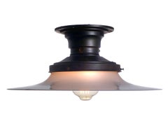 Impressive Milk Glass and Mirror Flush Mount Lamps