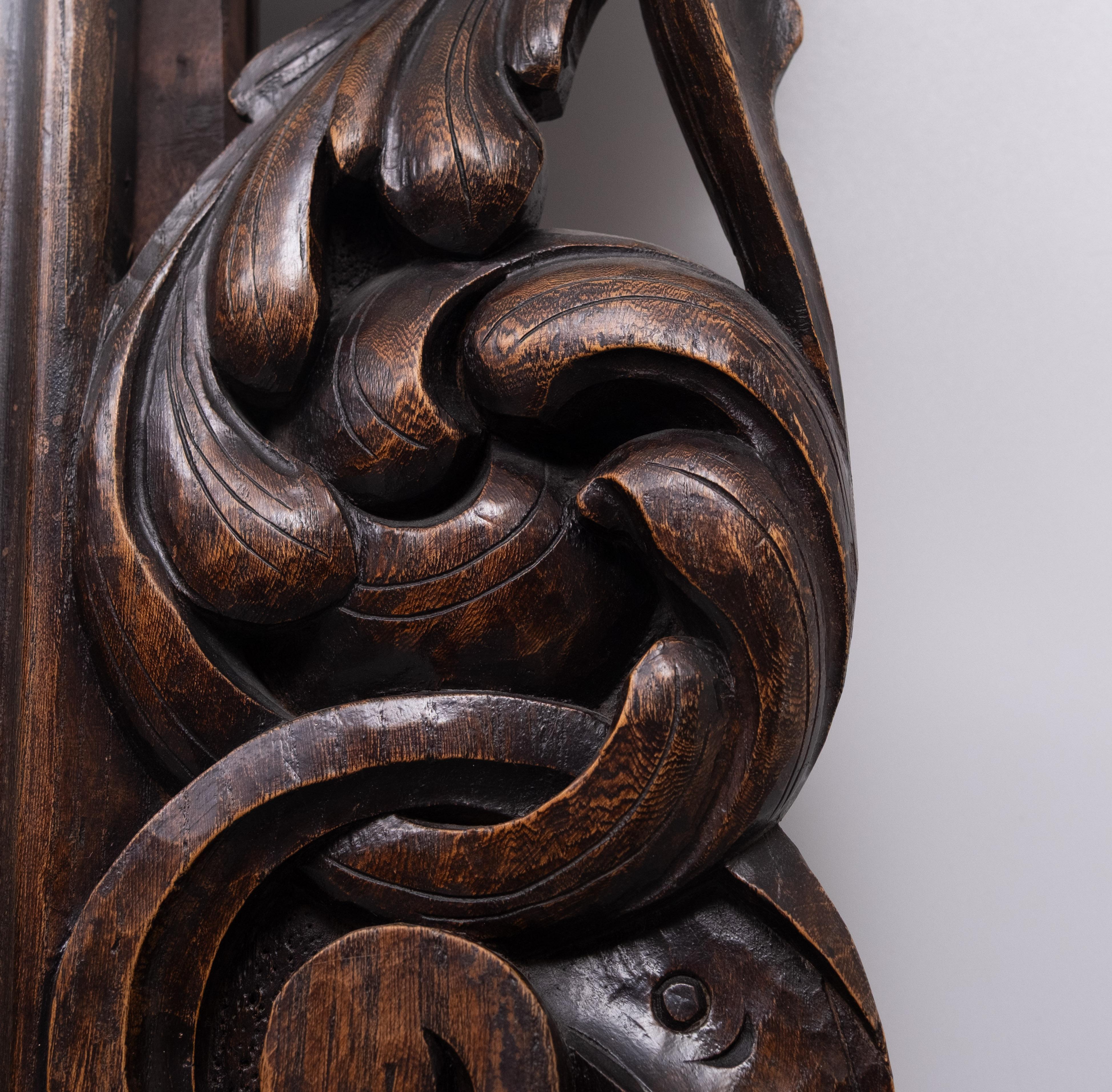 Impressive  Monumental 18 Century  Antique  Cherub Oak  mirror  Holland in vendita 12