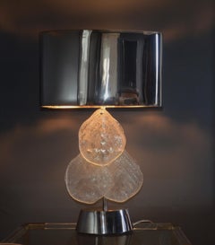 Impressive Murano Glass and Chrome Table Lamp