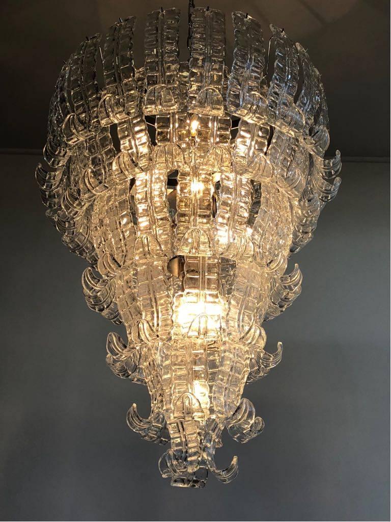 Mid-Century moderno Impressionante lampadario in vetro di Murano di Barovier & Toso, Italia, anni '70 in vendita