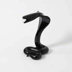 Impressive Murano Glass Cobra Sculpture by Loredano Rosin