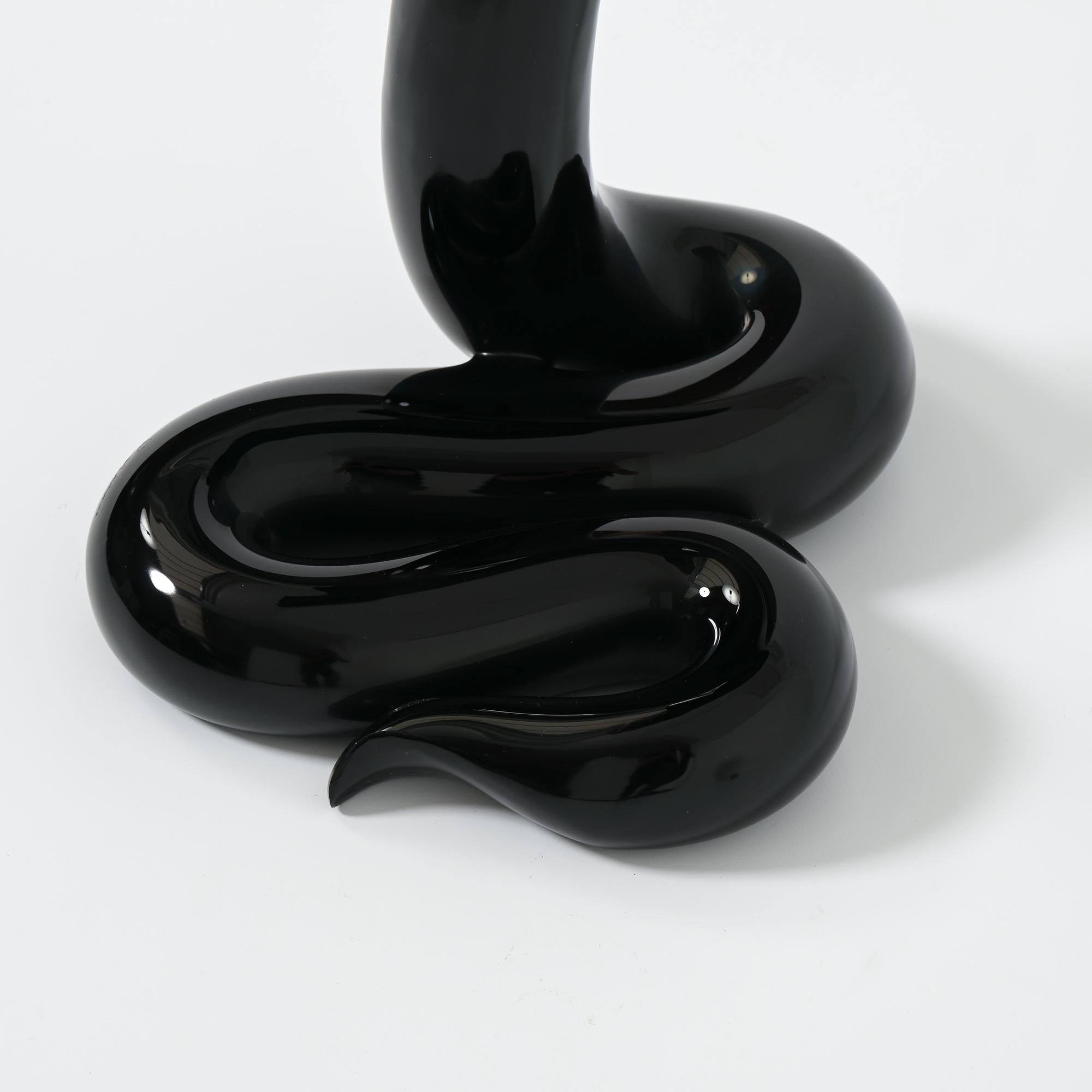 italien Impressionnante sculpture de cobra en verre de Murano de Loredano Rosin en vente