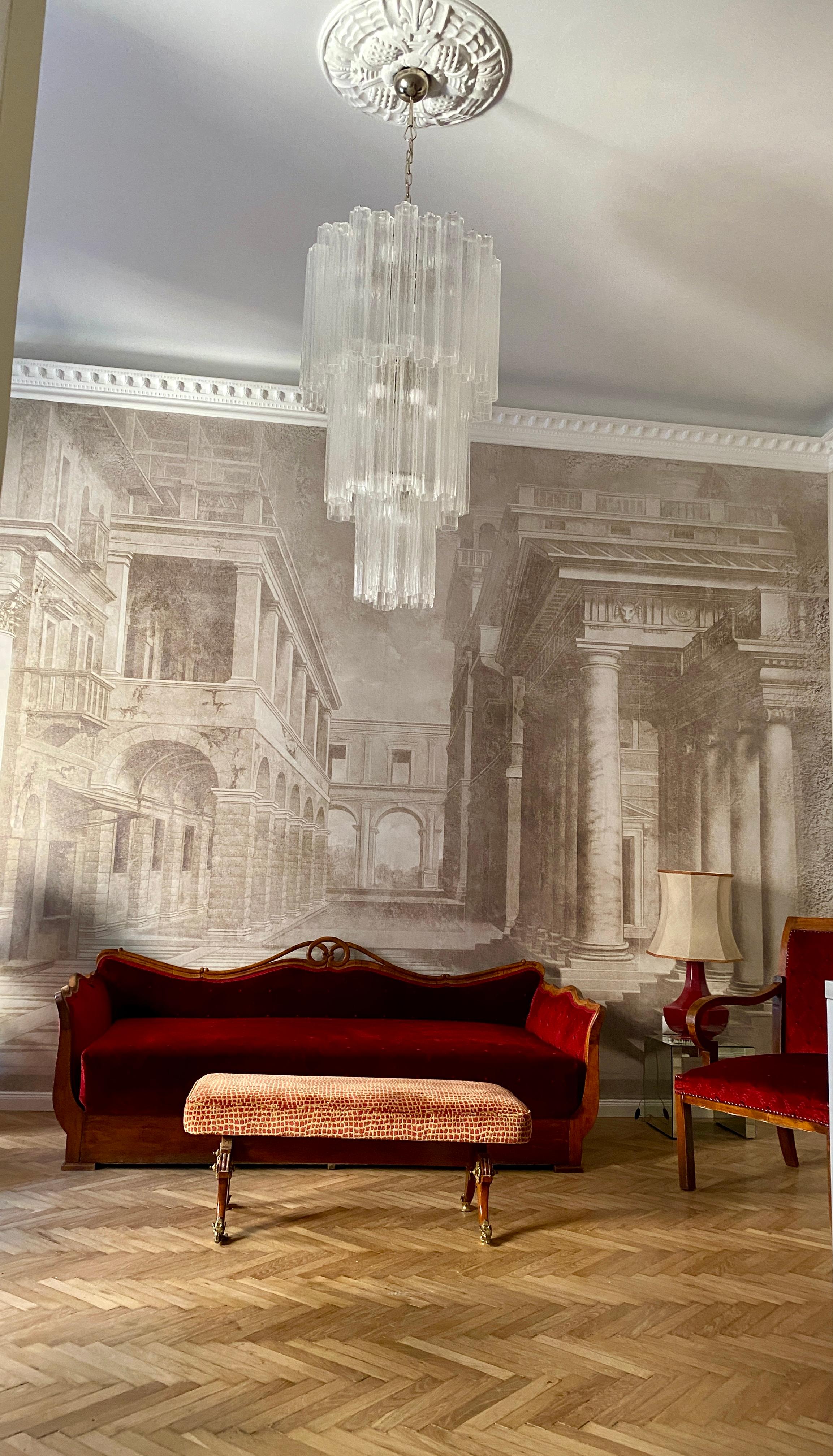 Italian Impressive Murano Glass Tronchi Chandelier 1970' For Sale