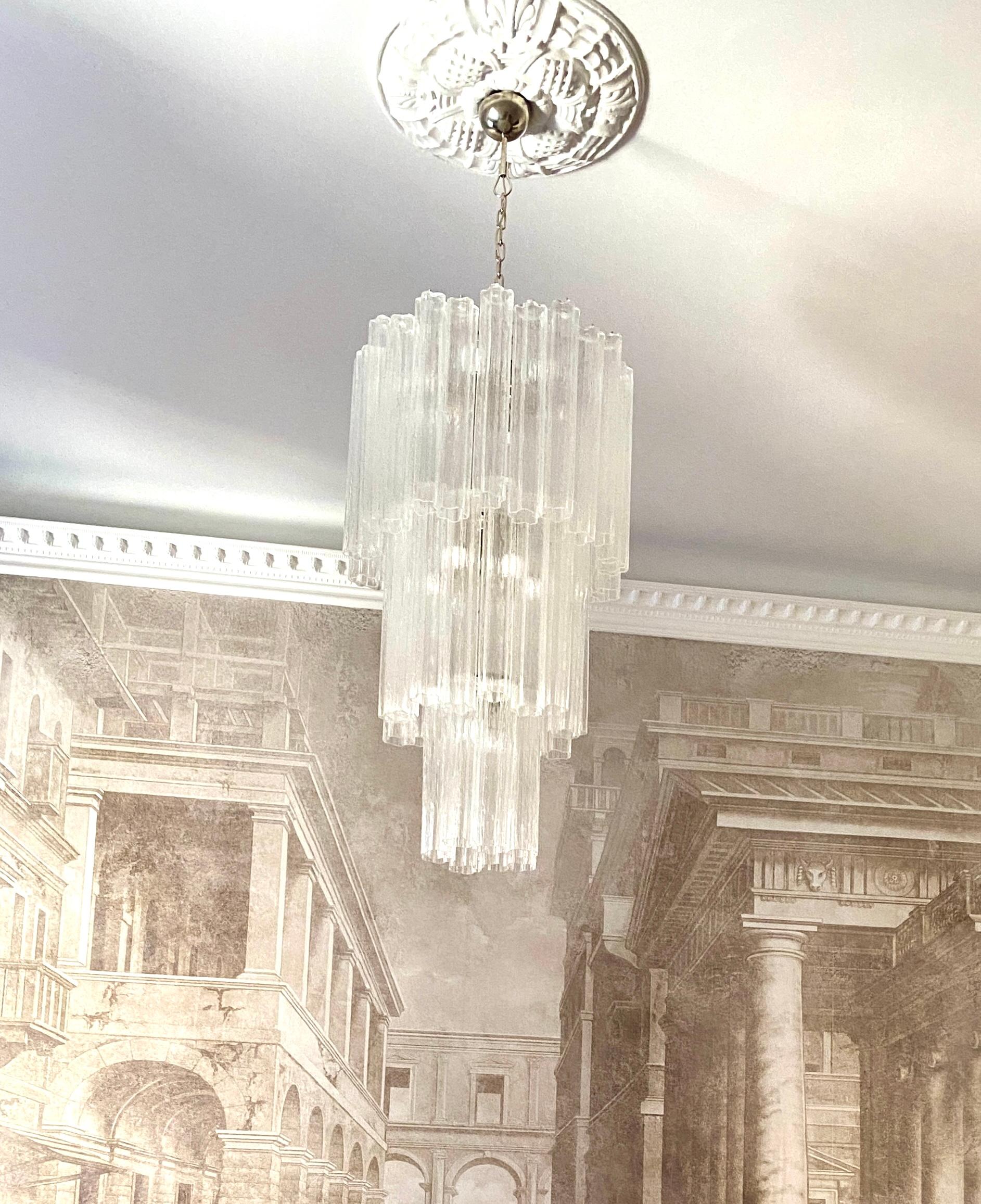 Blown Glass Impressive Murano Glass Tronchi Chandelier 1970' For Sale