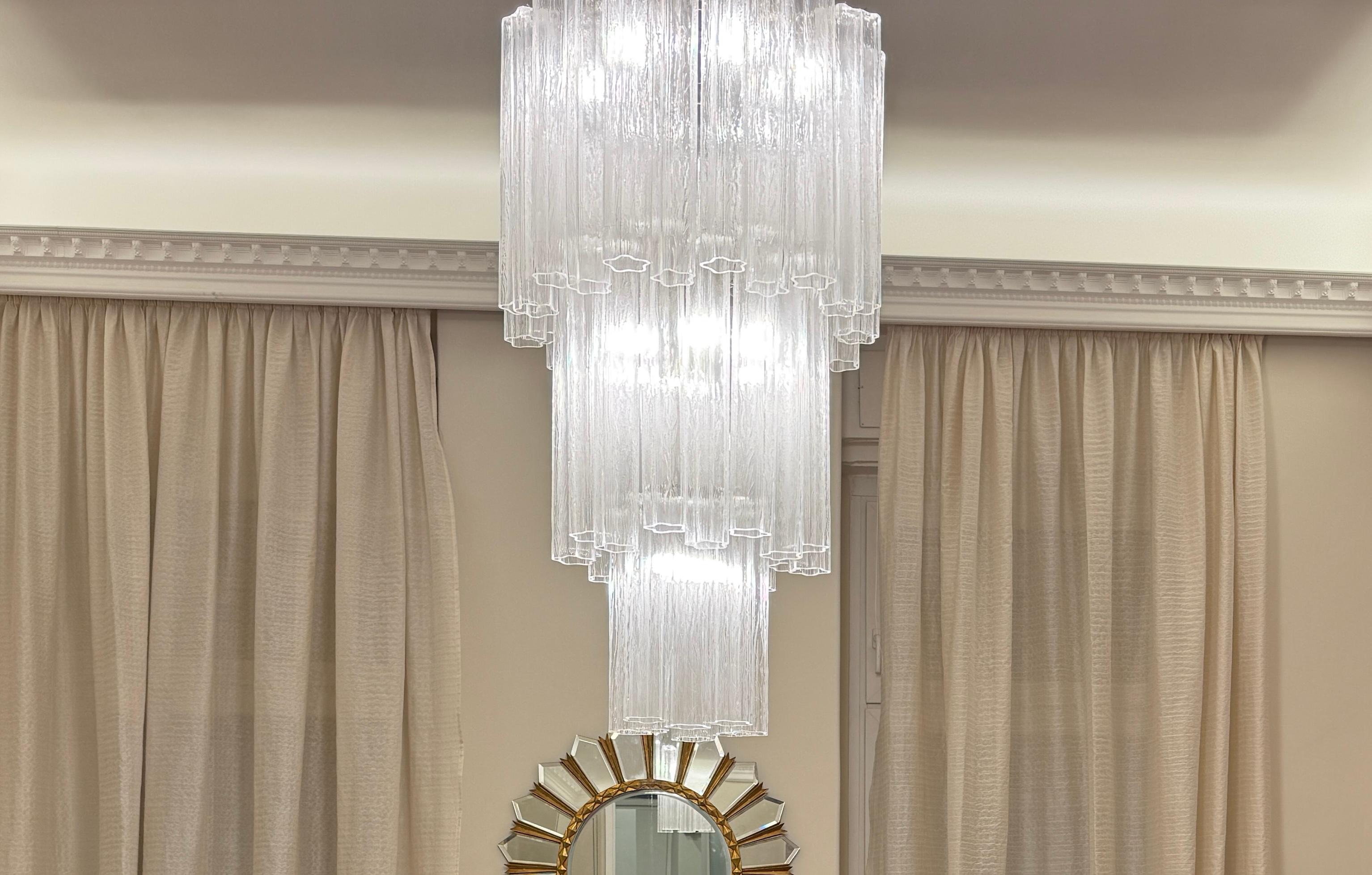 Impressive Murano Glass Tronchi Chandelier 1970' For Sale 1
