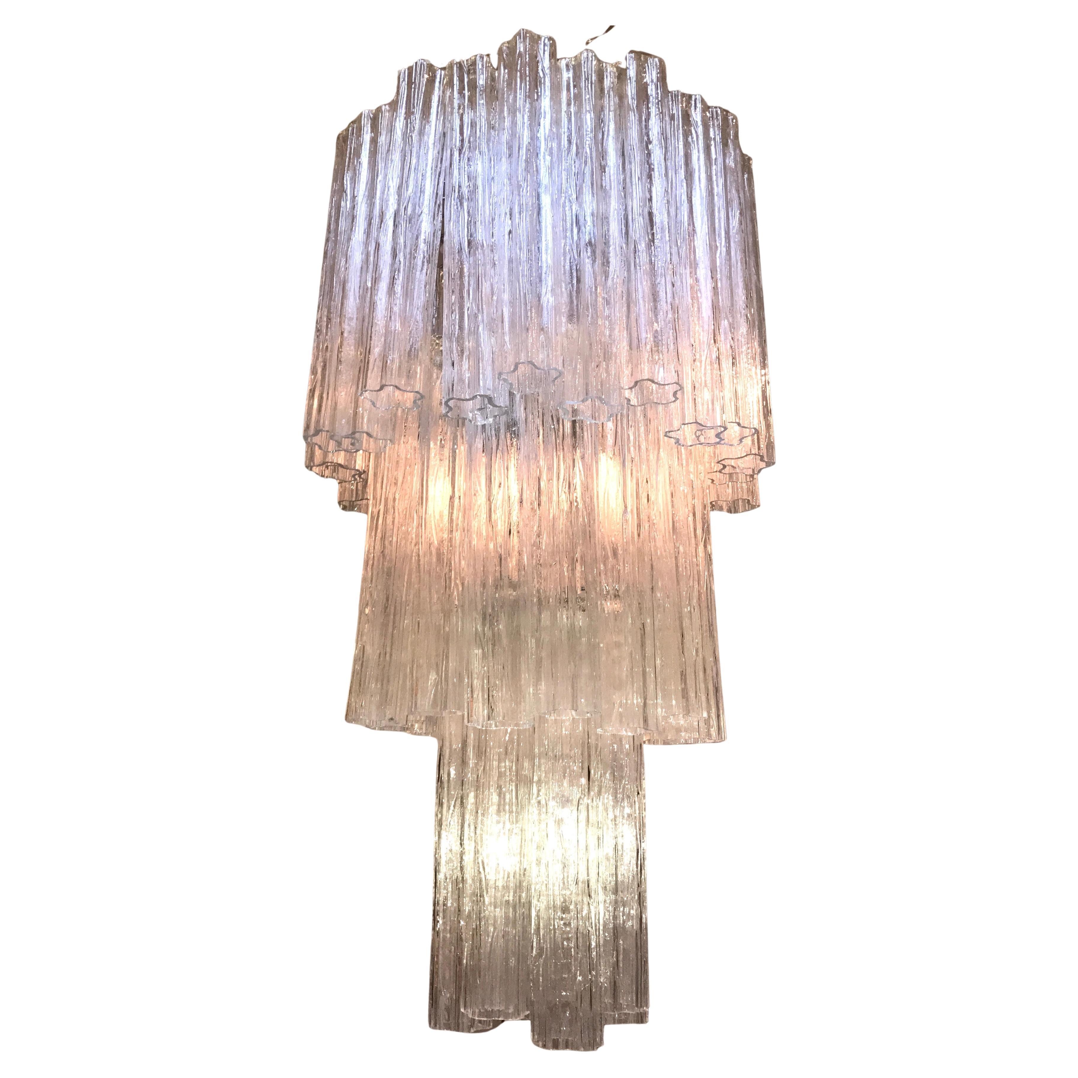 Beeindruckender Murano Glas Tronchi Kronleuchter 1970'