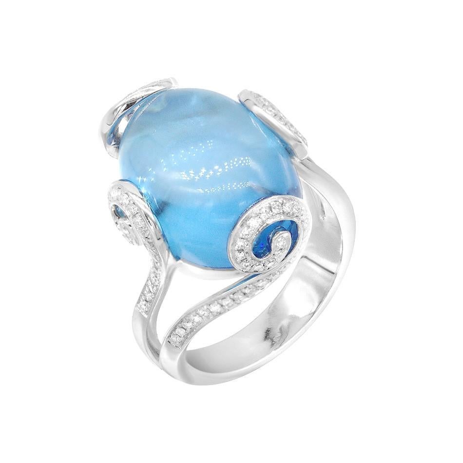 Ring White Gold 14 K 

Diamond 108-RND-0,44-I/SI1A
Nacre 1-2,84ct
Topaz 1-17,39ct

Weight 12.33 grams
Size 18

With a heritage of ancient fine Swiss jewelry traditions, NATKINA is a Geneva based jewellery brand, which creates modern jewellery