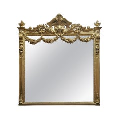 Impressive Napoleon III Large Gilt Wall Mirror, France, 19th Century