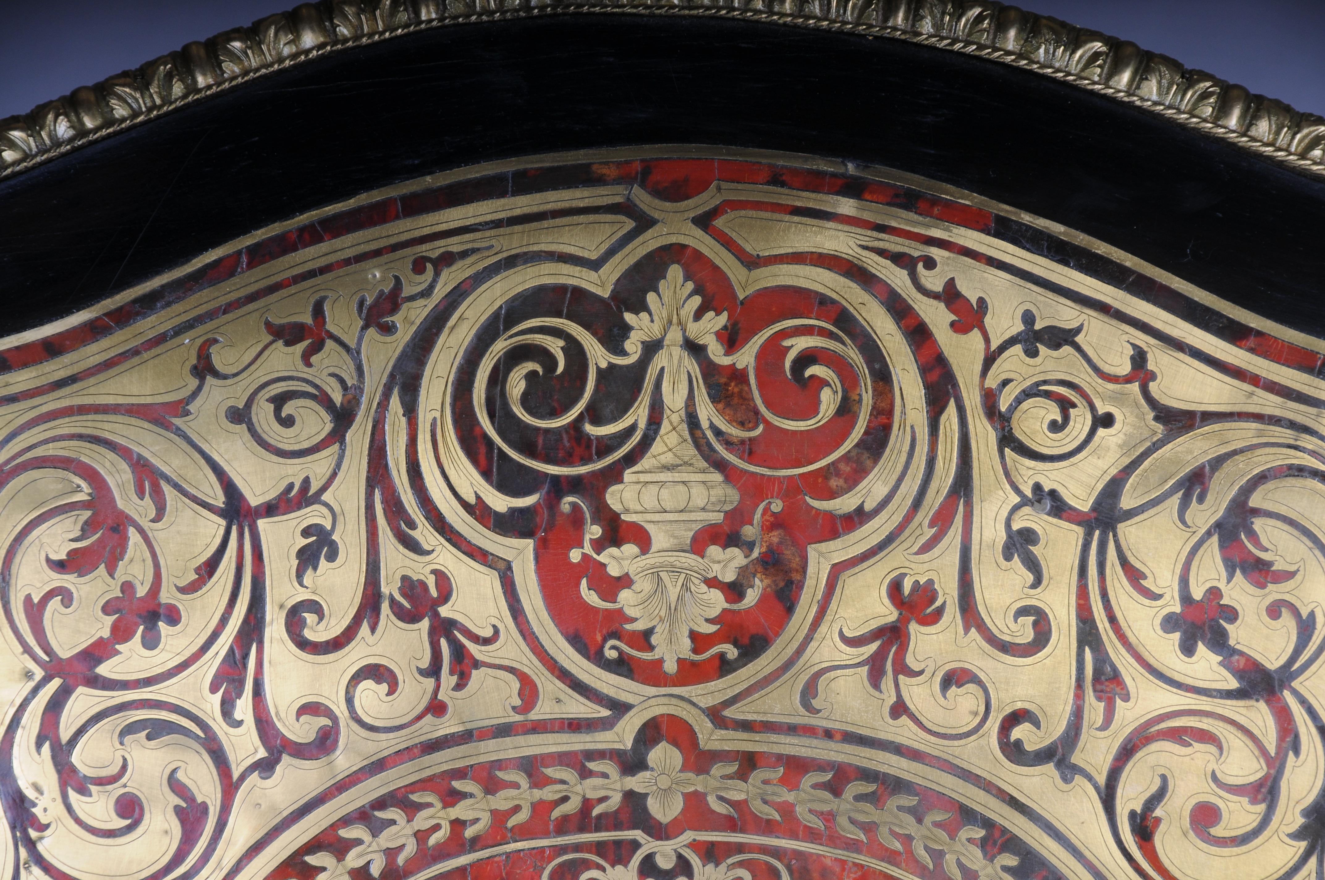 Impressionnante table de salon Napoléon III avec incrustations Boulle vers 1870 en vente 3