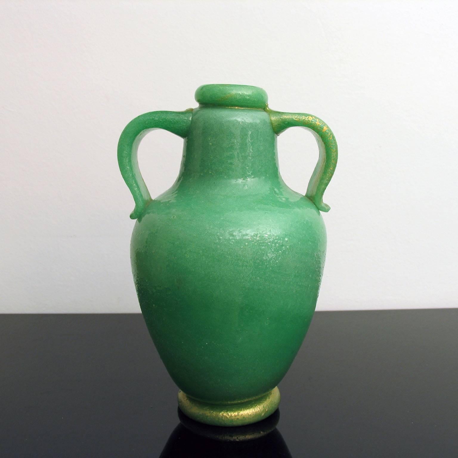 Murano Glass Impressive Napoleone Martinuzzi Pulegoso Amphora Vase