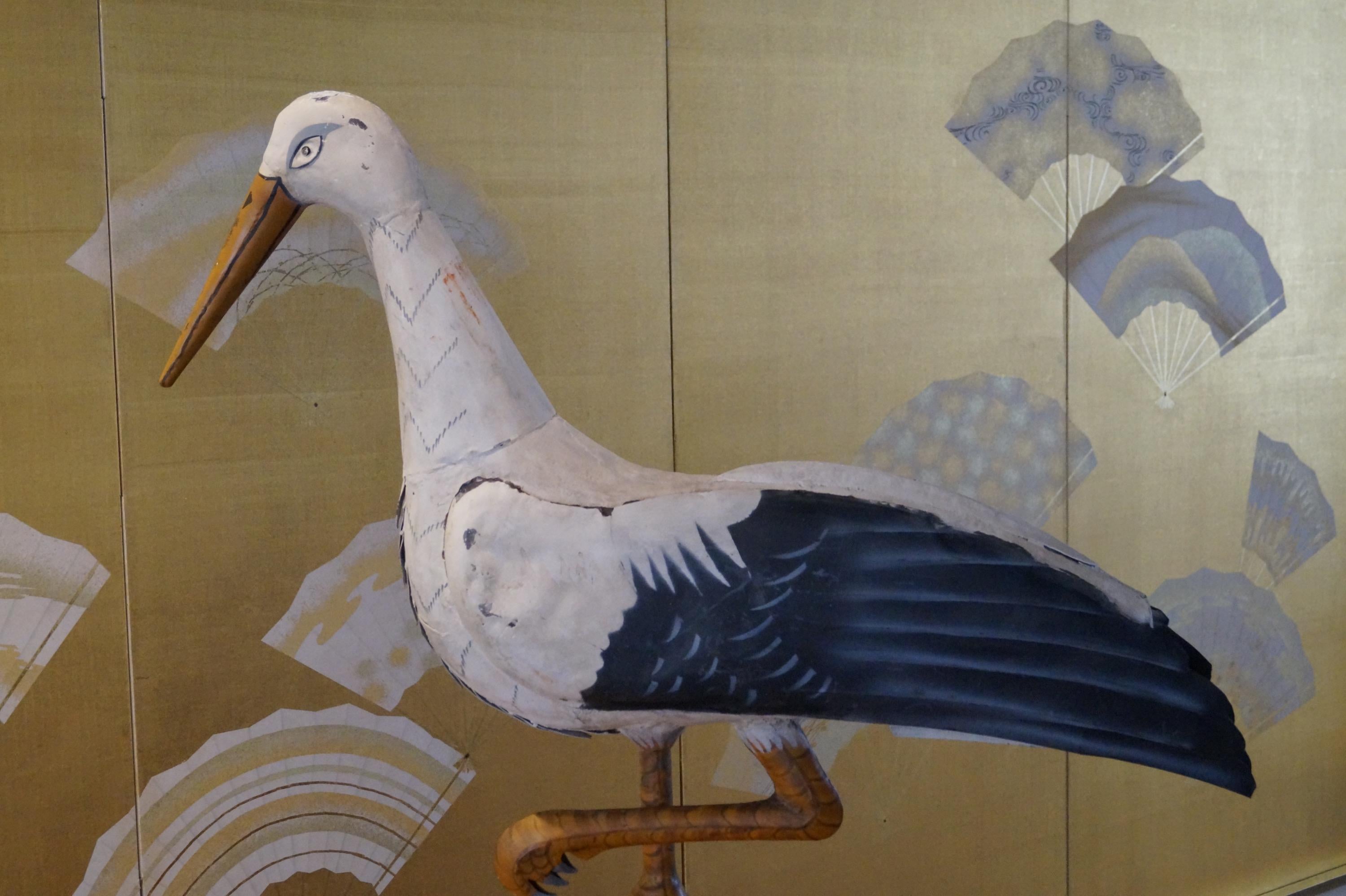 French Impressive One Meter High Decorative Stork Bird Weather Vane, France, 1900-1920 For Sale