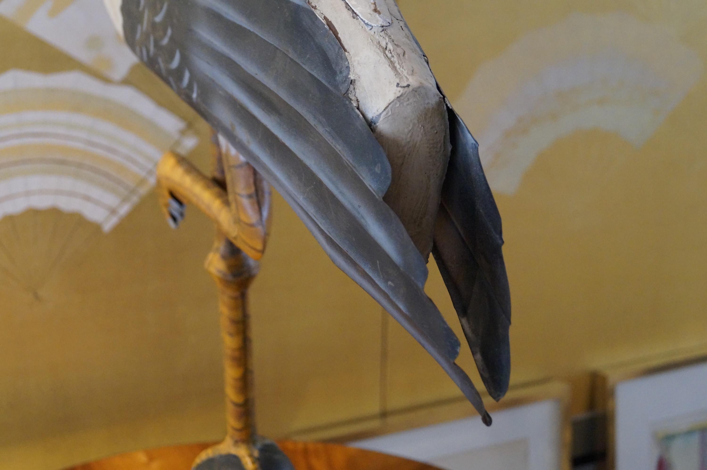 Impressive One Meter High Decorative Stork Bird Weather Vane, France, 1900-1920 For Sale 1