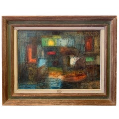 Impressive Original Abstract Painting of Boat