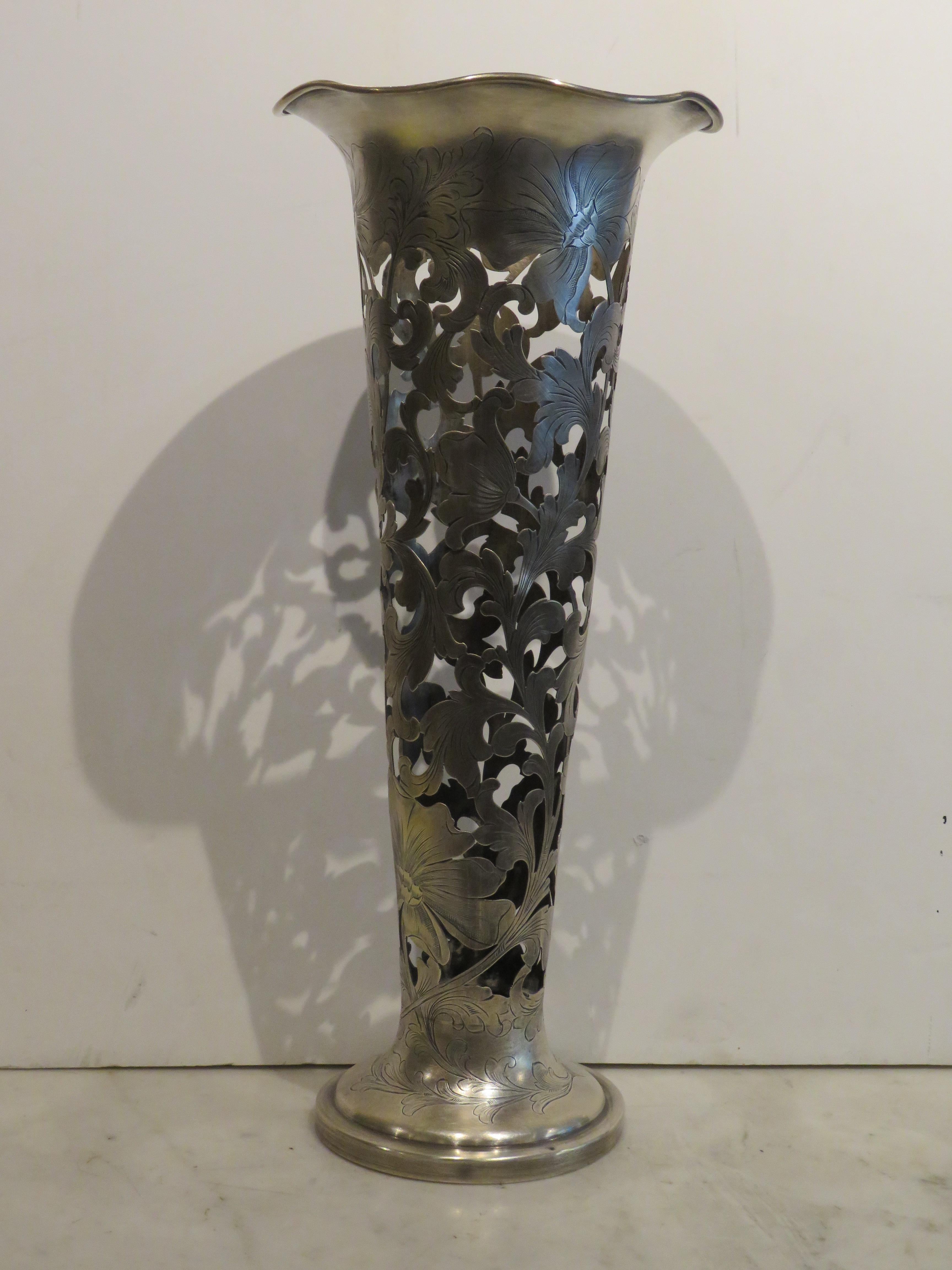 The Following Item we are offering is this Rare Important Beautiful Estate Rare Very Large Estate Shreve Crump and Lowe Sterling Silver Vase. Circa 19th Century. Taken out of an Important New York City Estate Collection. An Absolute and Exquisite