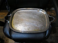 Impressive Original Large Embossed English Silver Service Coffee Tea Tray