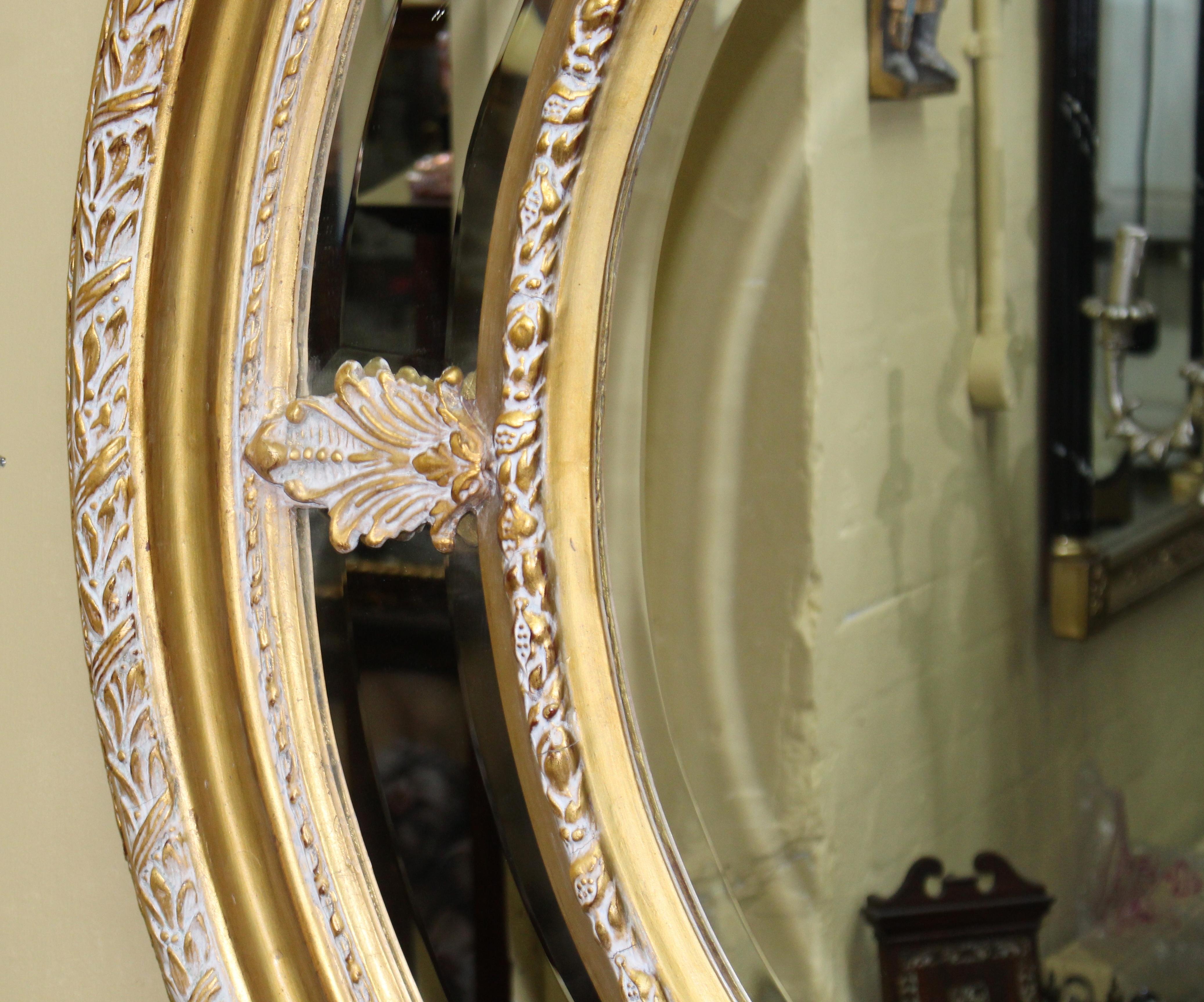 Impressive Oval Carved Gilt Limed Oak Mirror 2
