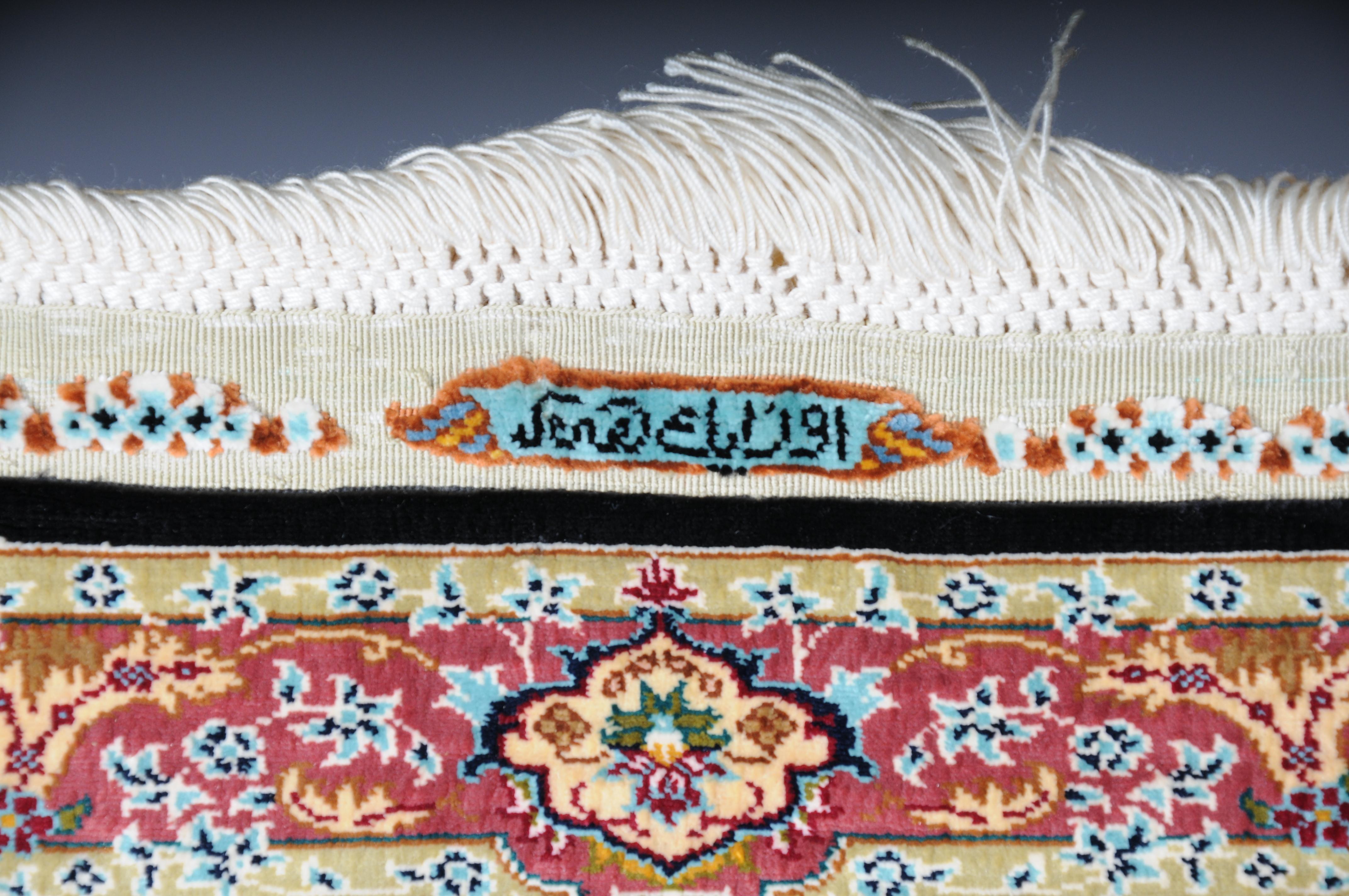Impressive Ozipek silk carpet/tapestry Hereke signed, 20th Century For Sale 2