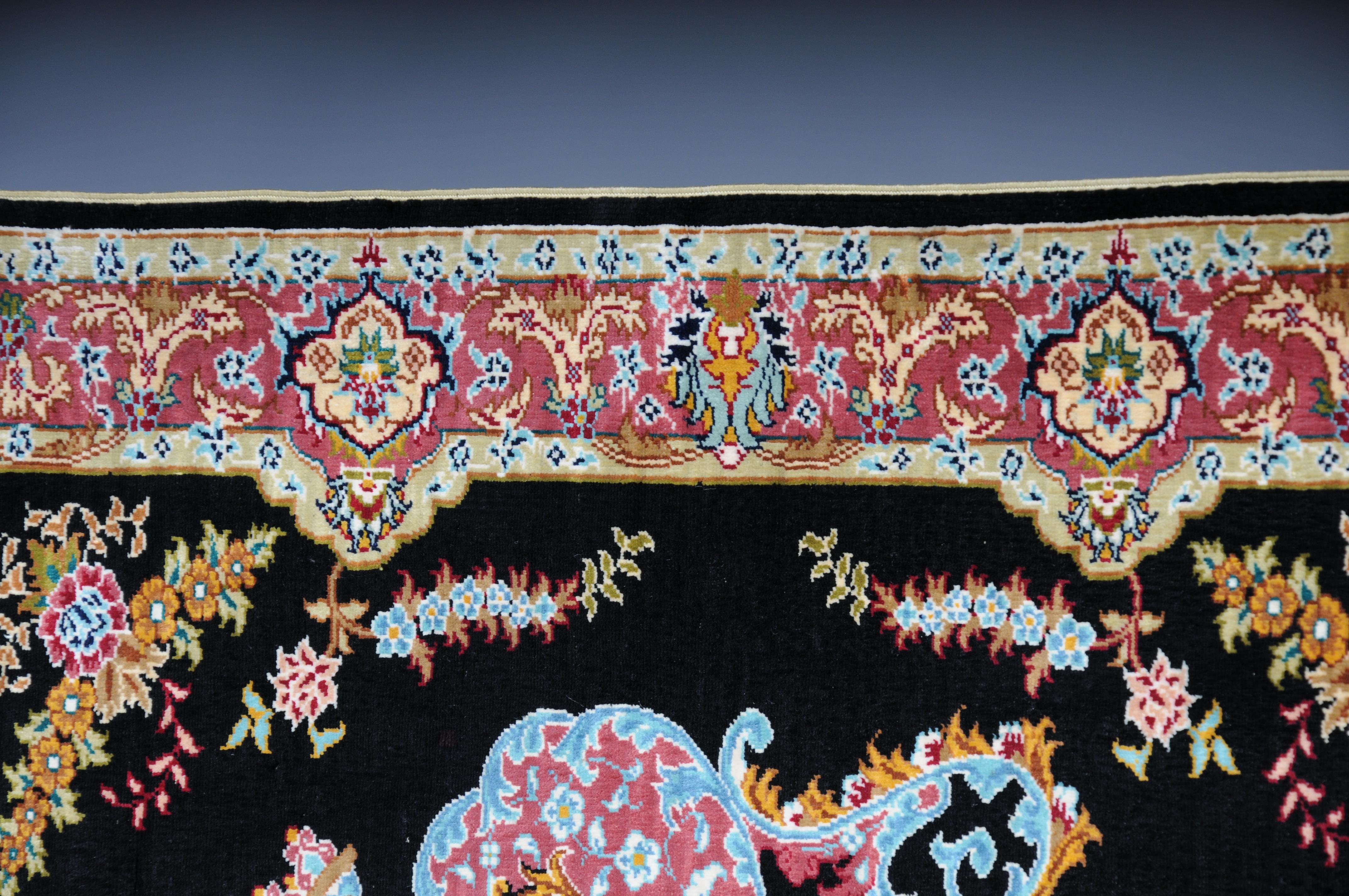 Impressive Ozipek silk carpet/tapestry Hereke signed, 20th Century For Sale 3