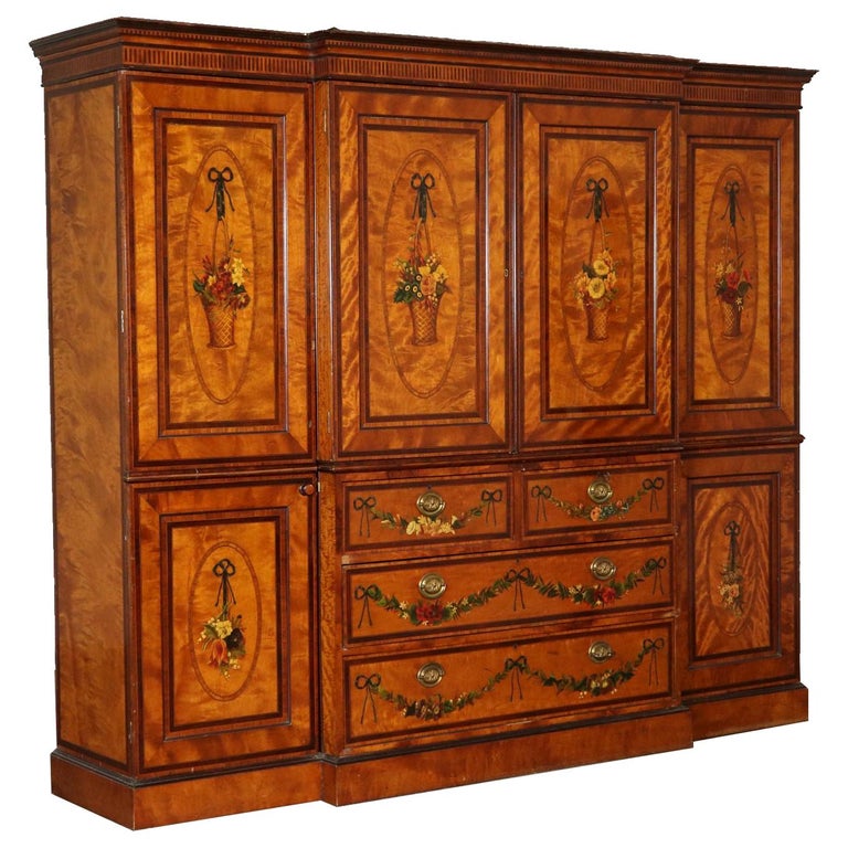 Impressive Painted Armoire, England, Mid1800s at 1stDibs