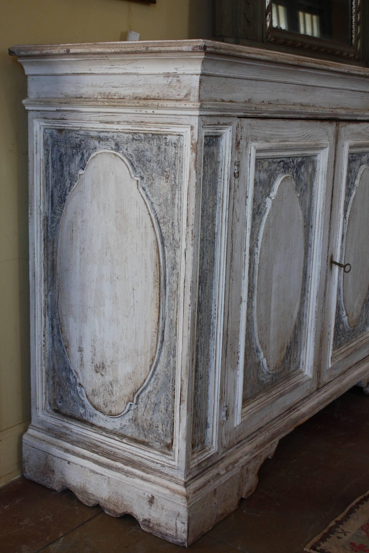 19th Century Impressive Painted Italian Buffet, Credenza or Sideboard