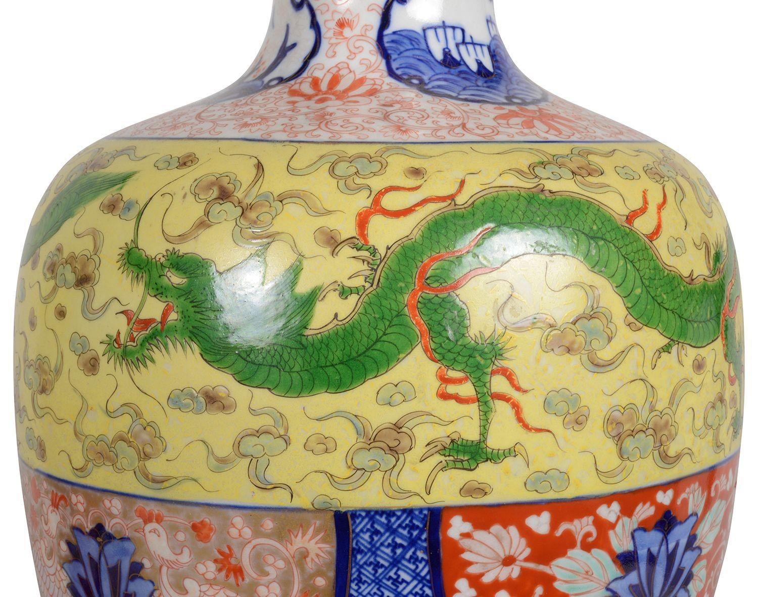Ceramic Impressive Pair 19th Century Imari Lidded Vases For Sale
