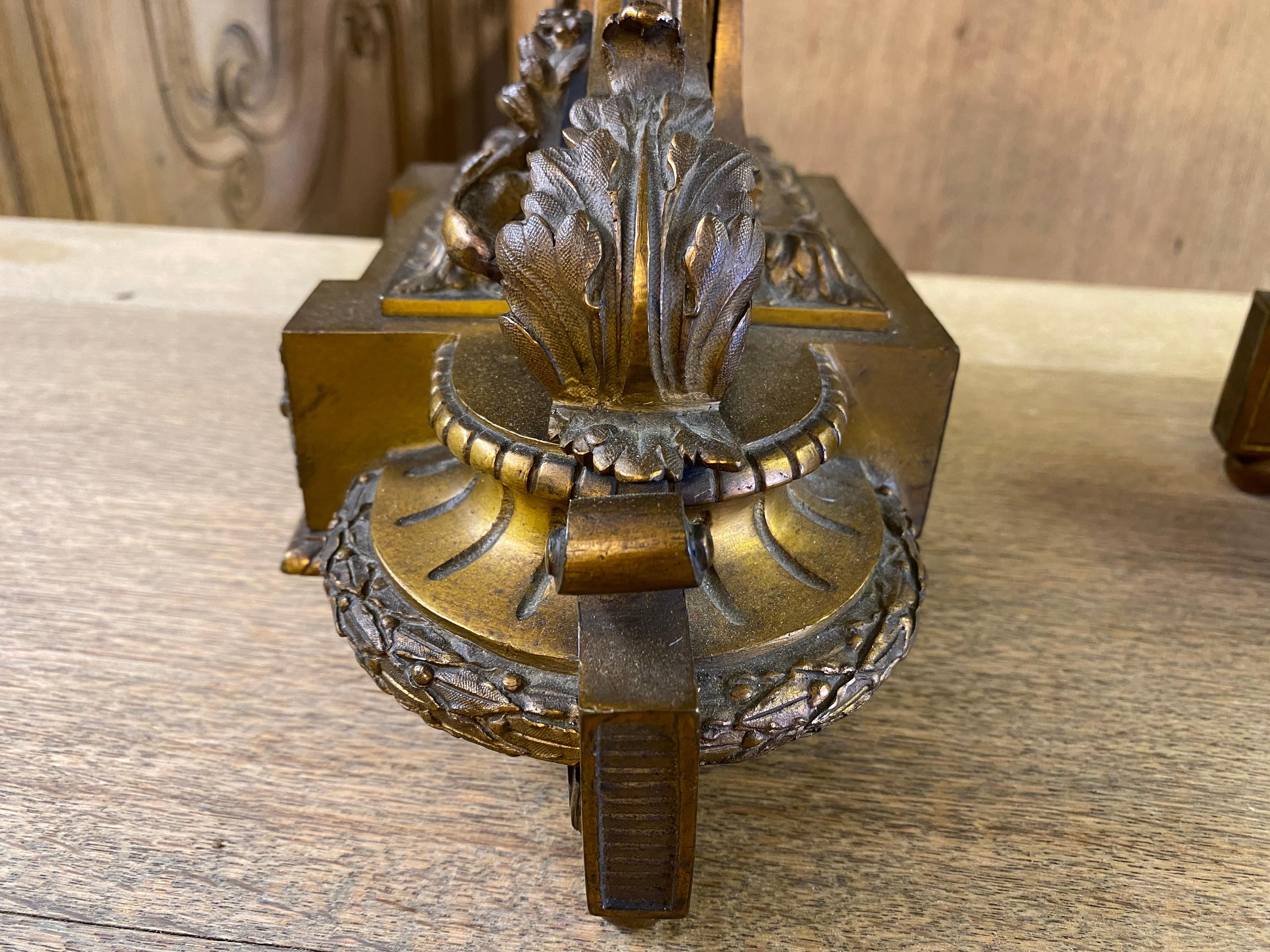 Impressive Pair French Gilt Bronze Candelabra For Sale 1