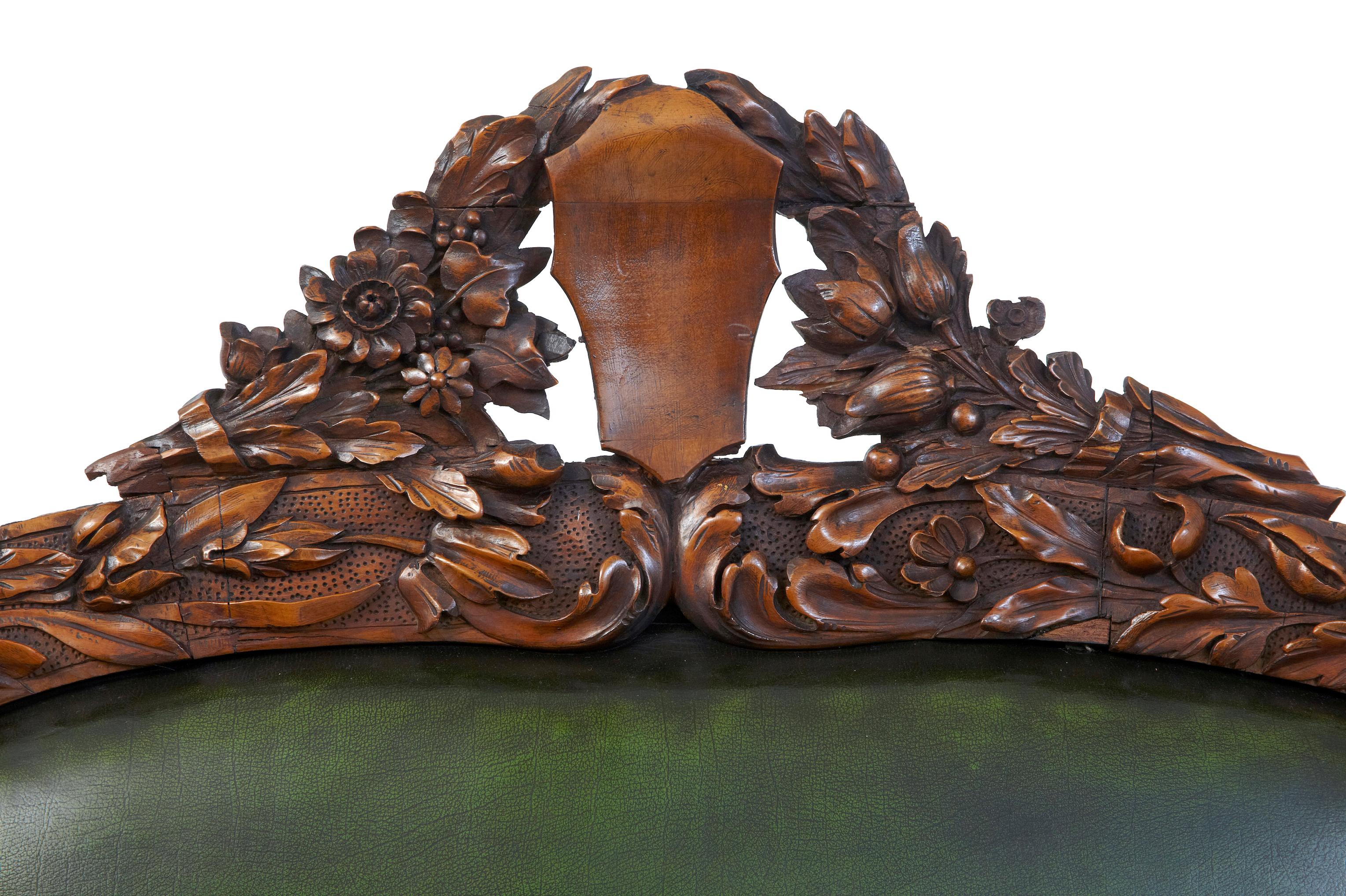 Impressive pair of 19th century carved walnut Florentine renaissance armchairs 5